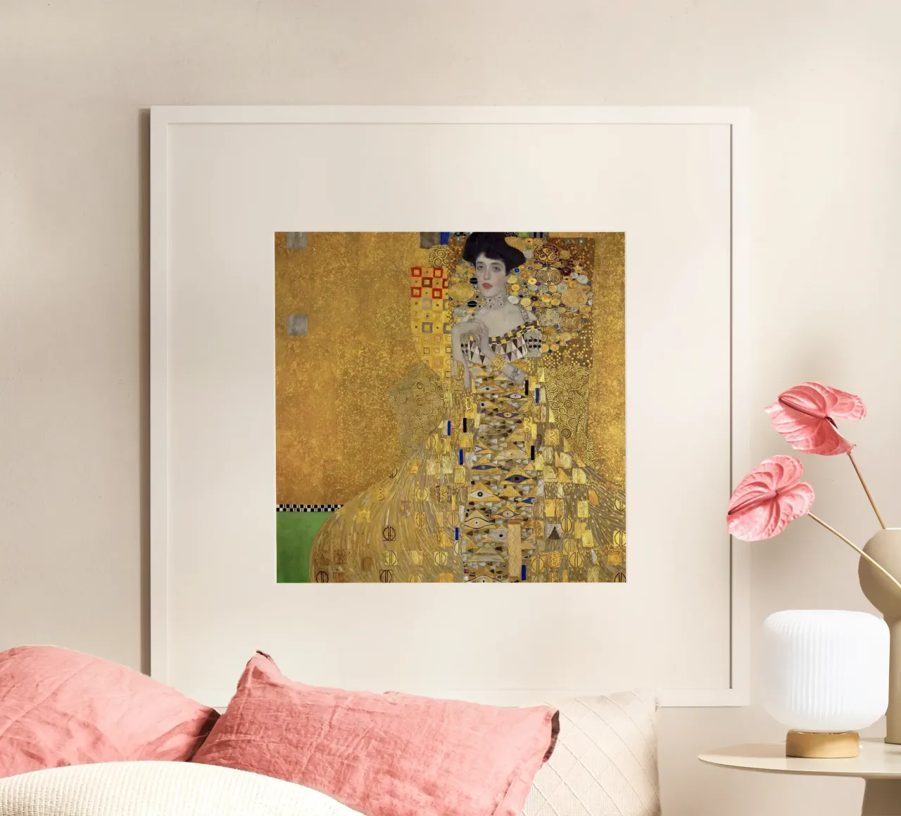 Gustav Klimt's Portrait of Adele Bloch-Bauer I (1907) poster con telaio in alluminio da Gustav Klimt ART Prints