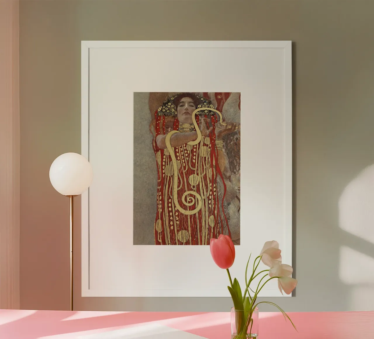 L'igieia di Gustav Klimt (1907) poster con telaio in alluminio da Gustav Klimt ART Prints