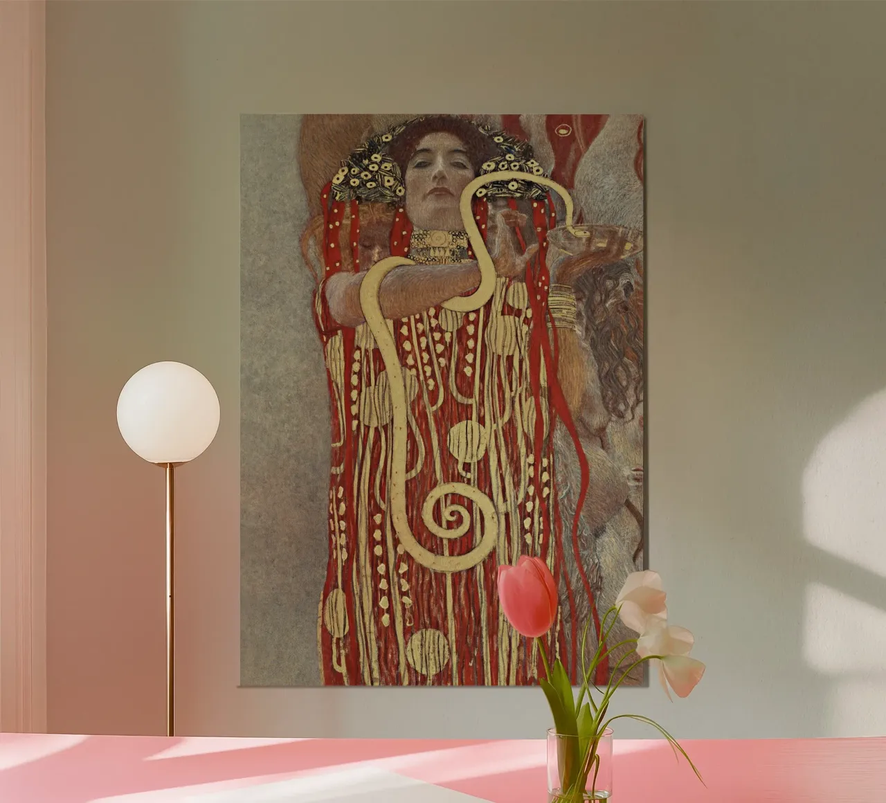L'igieia di Gustav Klimt (1907) poster con telaio in alluminio da Gustav Klimt ART Prints