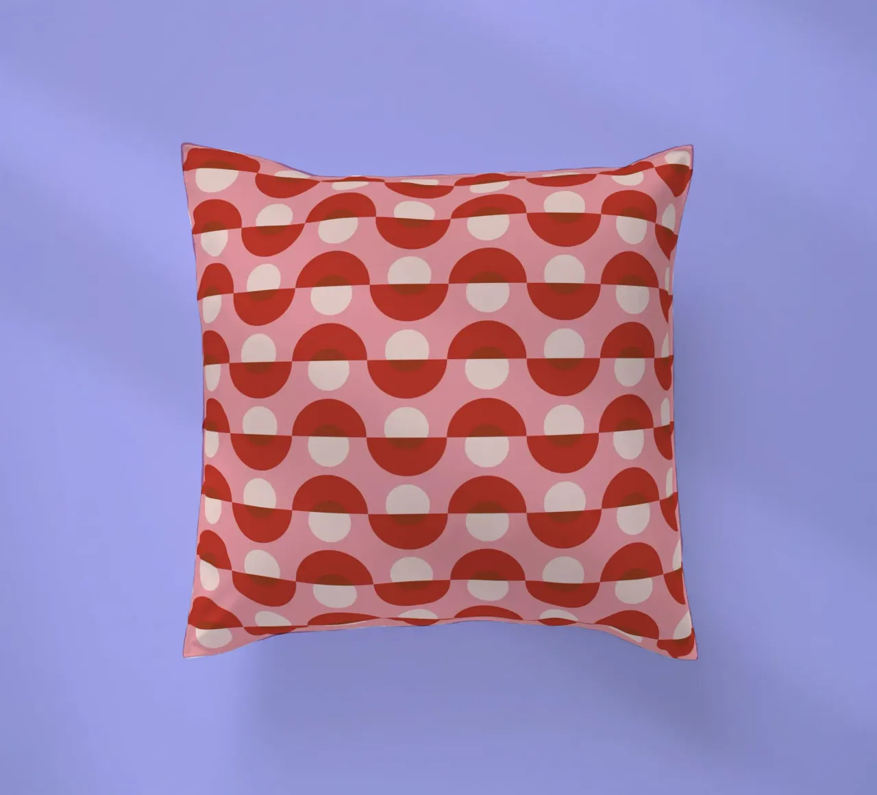 Up and down seamless geometry pattern in pink decorative cushion by Little Dean