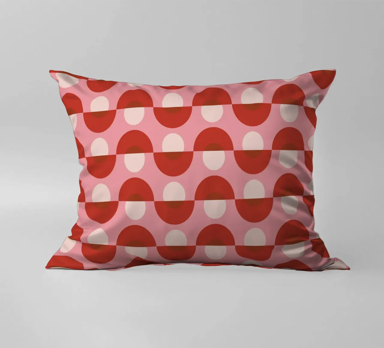Up and down seamless geometry pattern in pink decorative cushion by Little Dean