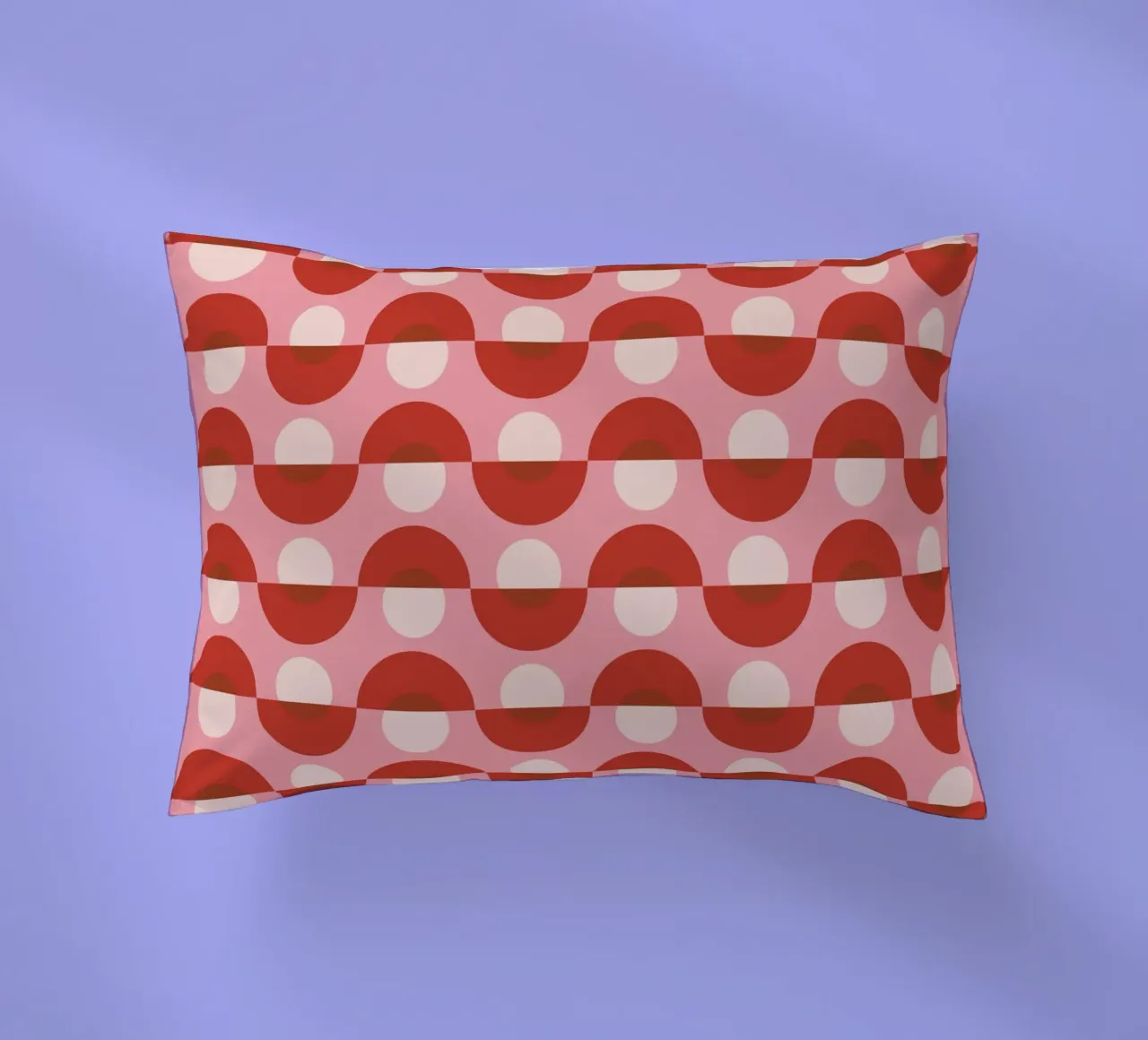 Up and down seamless geometry pattern in pink decorative cushion by Little Dean