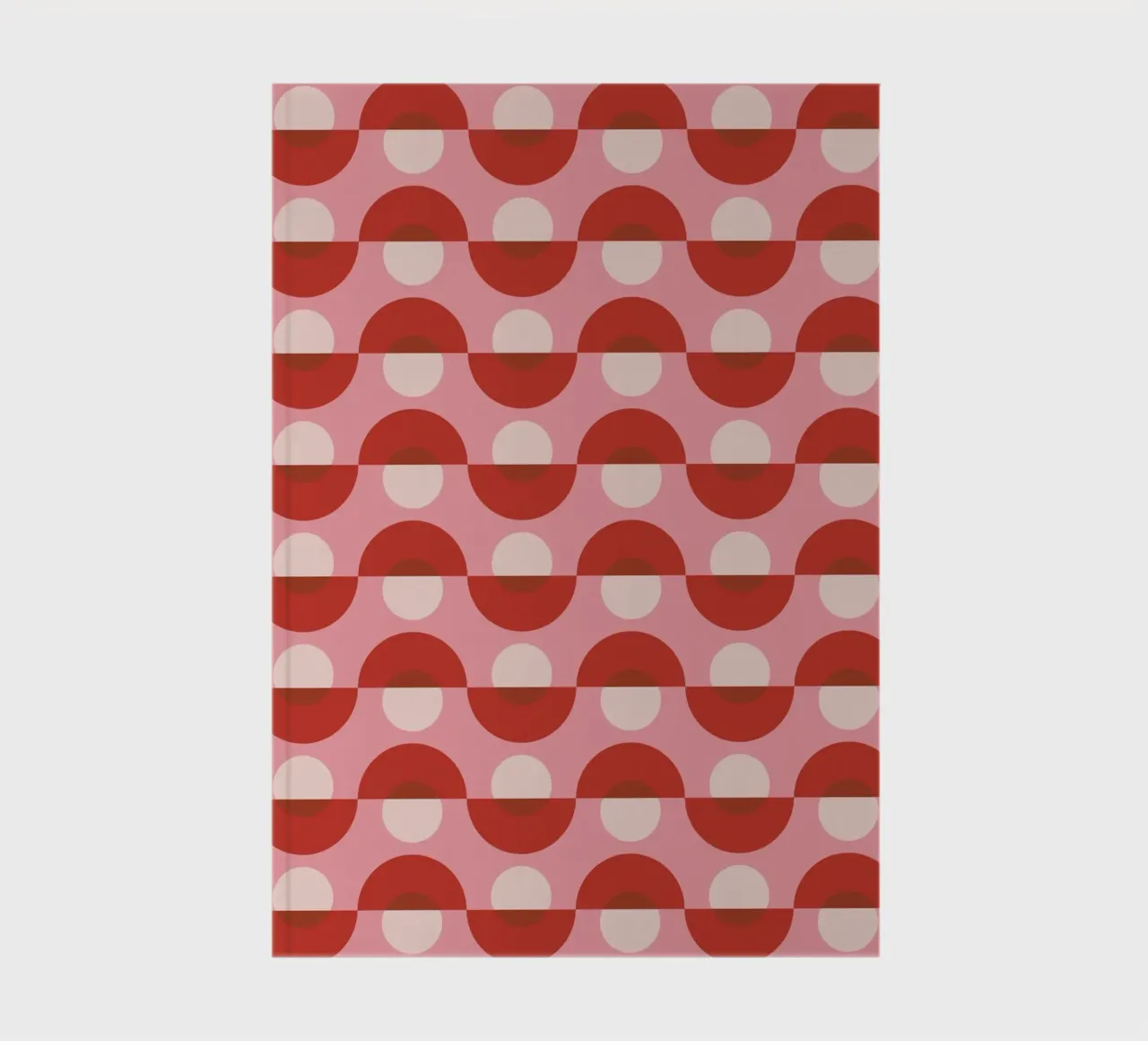 Up and down seamless geometry pattern in pink notebook by Little Dean