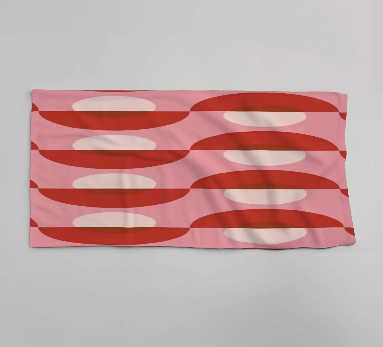 Up and down seamless geometry pattern in pink towel by Little Dean