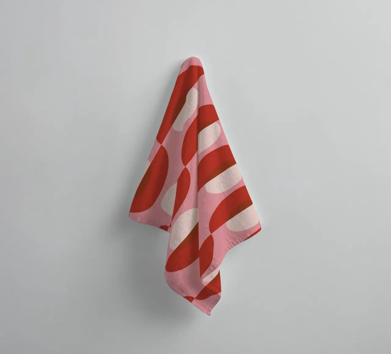 Up and down seamless geometry pattern in pink towel by Little Dean