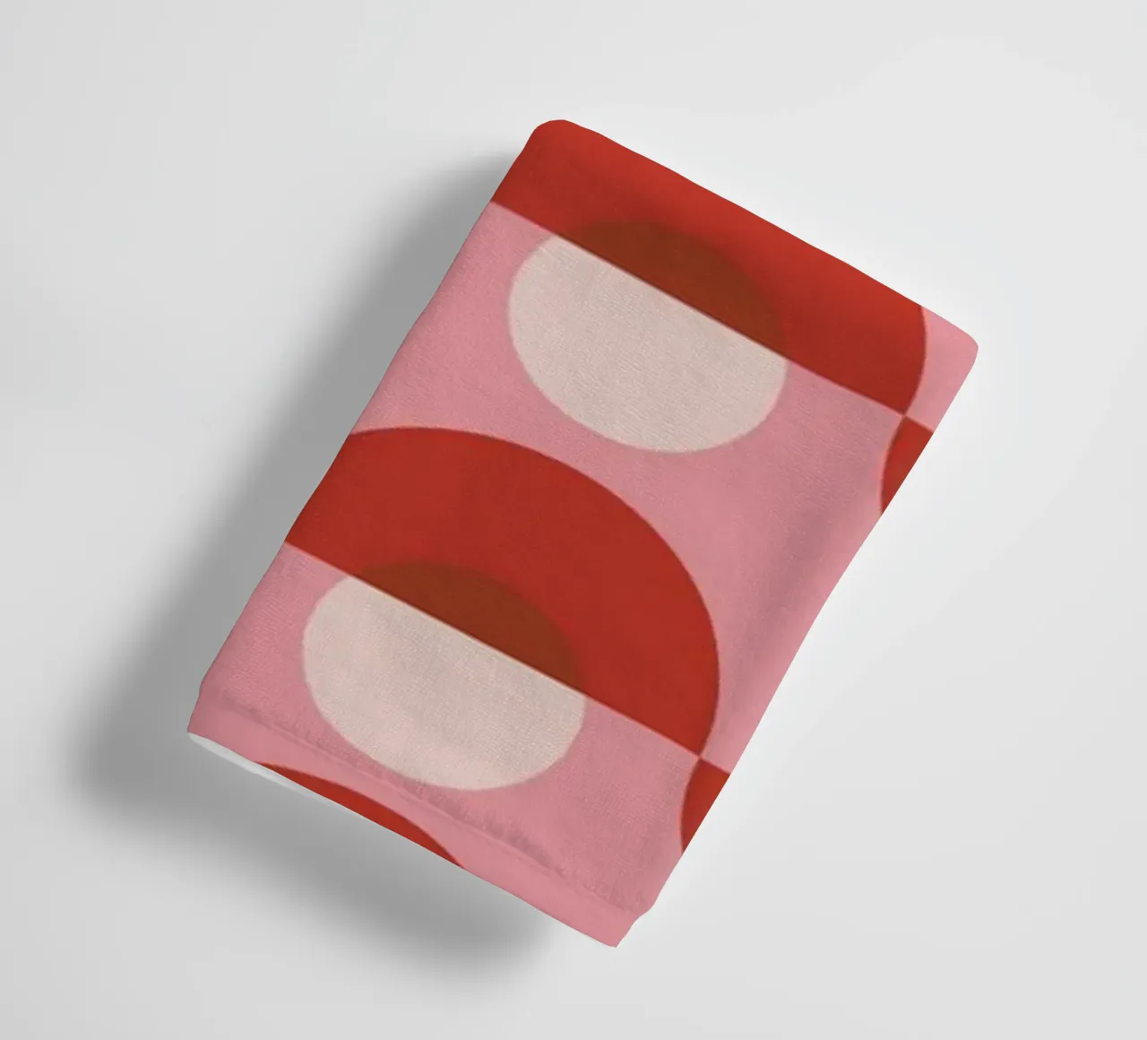 Up and down seamless geometry pattern in pink towel by Little Dean