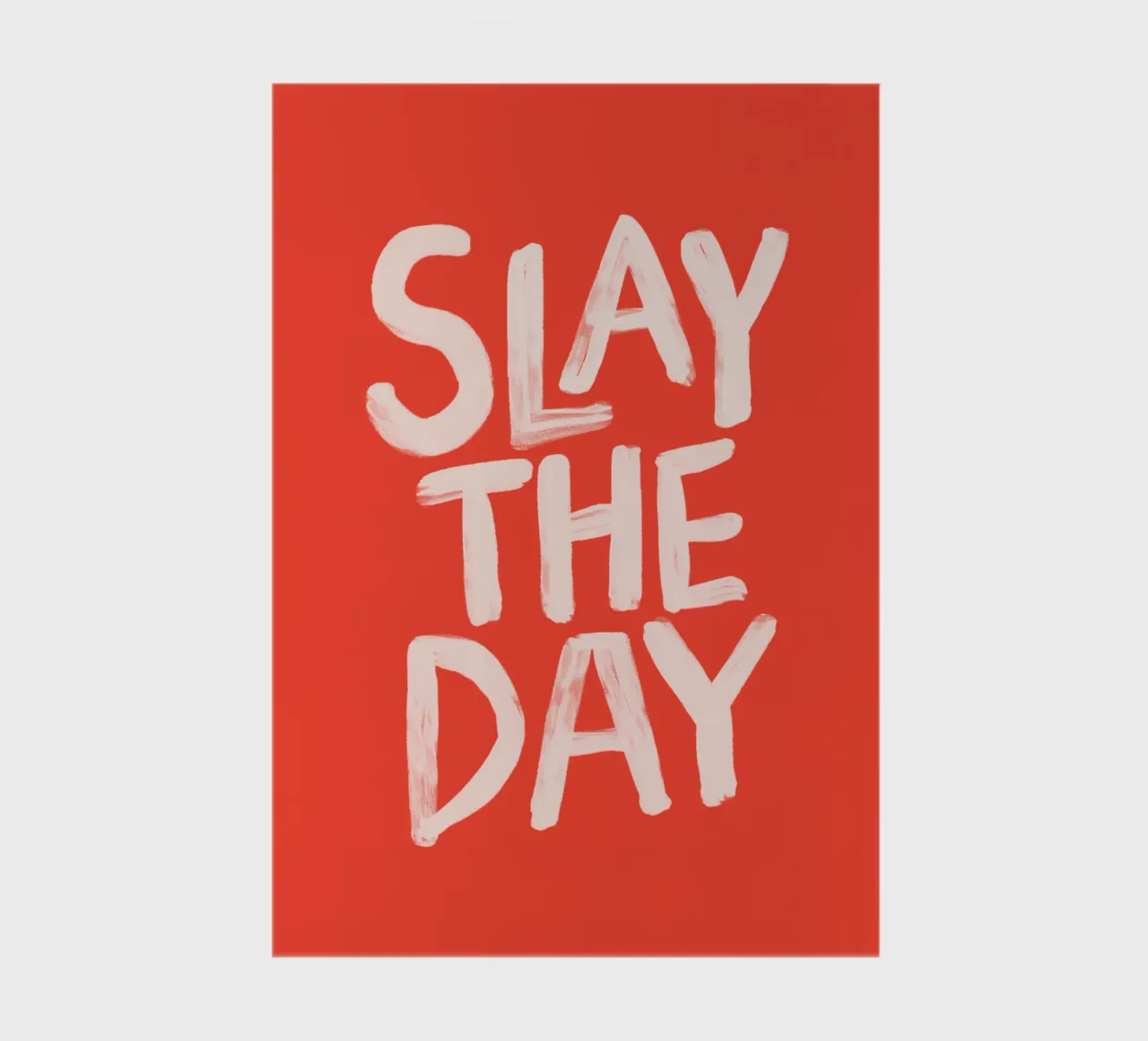 Slay the Day Sassy Typography Print in Red and White notebook by THE MOTIVATED TYPE