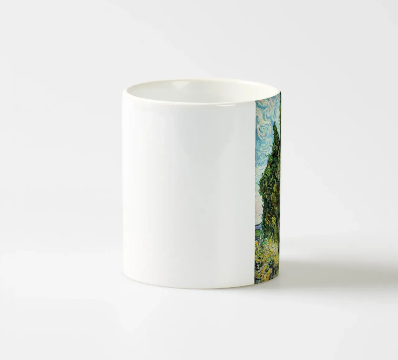 Cypresses (1889) by Vincent Van Gogh. tazza in ceramica da Van Gogh Prints
