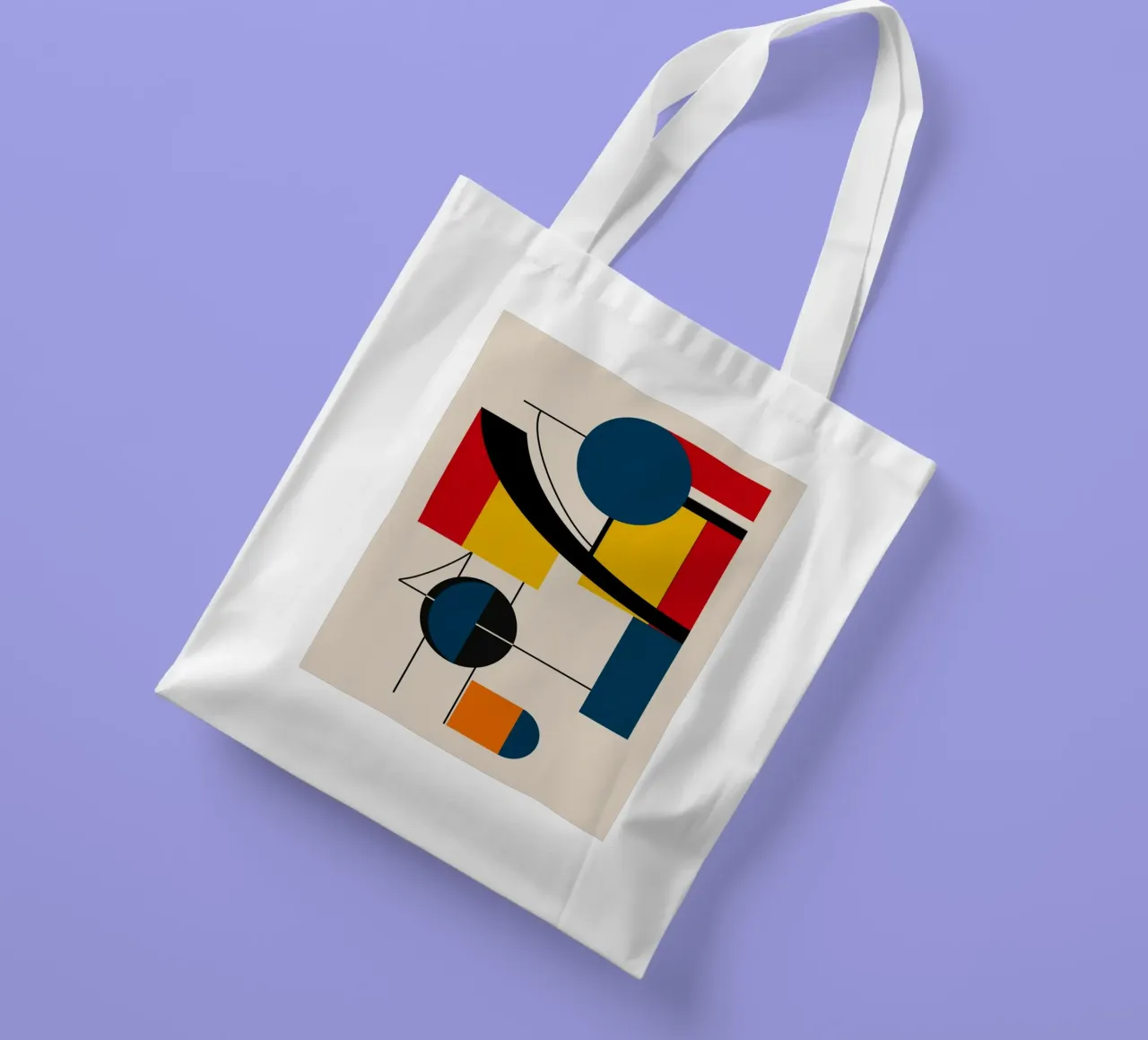 Bauhaus circles and squares 07 tote bag by Little Dean