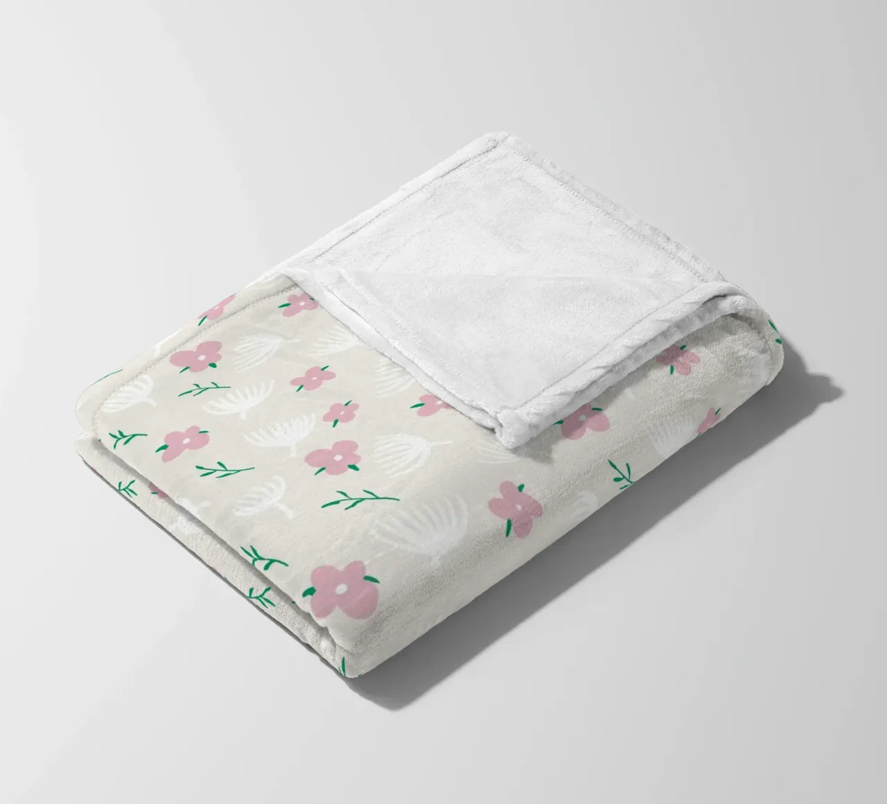 Modello floreale di colore chiaro senza cuciture coperta in pile da Little Dean
