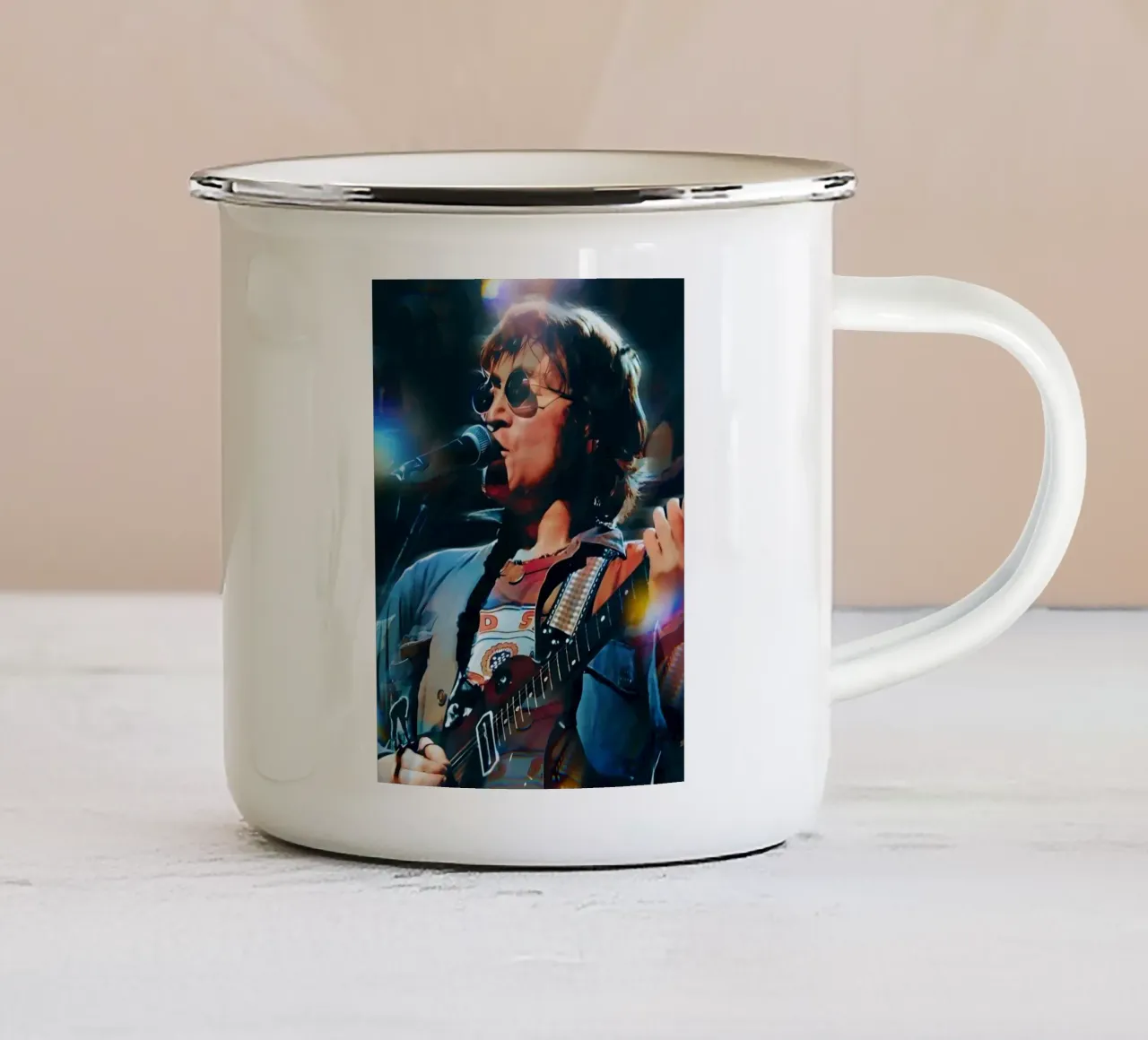 John Lennon tazza in smalto da Low poly art