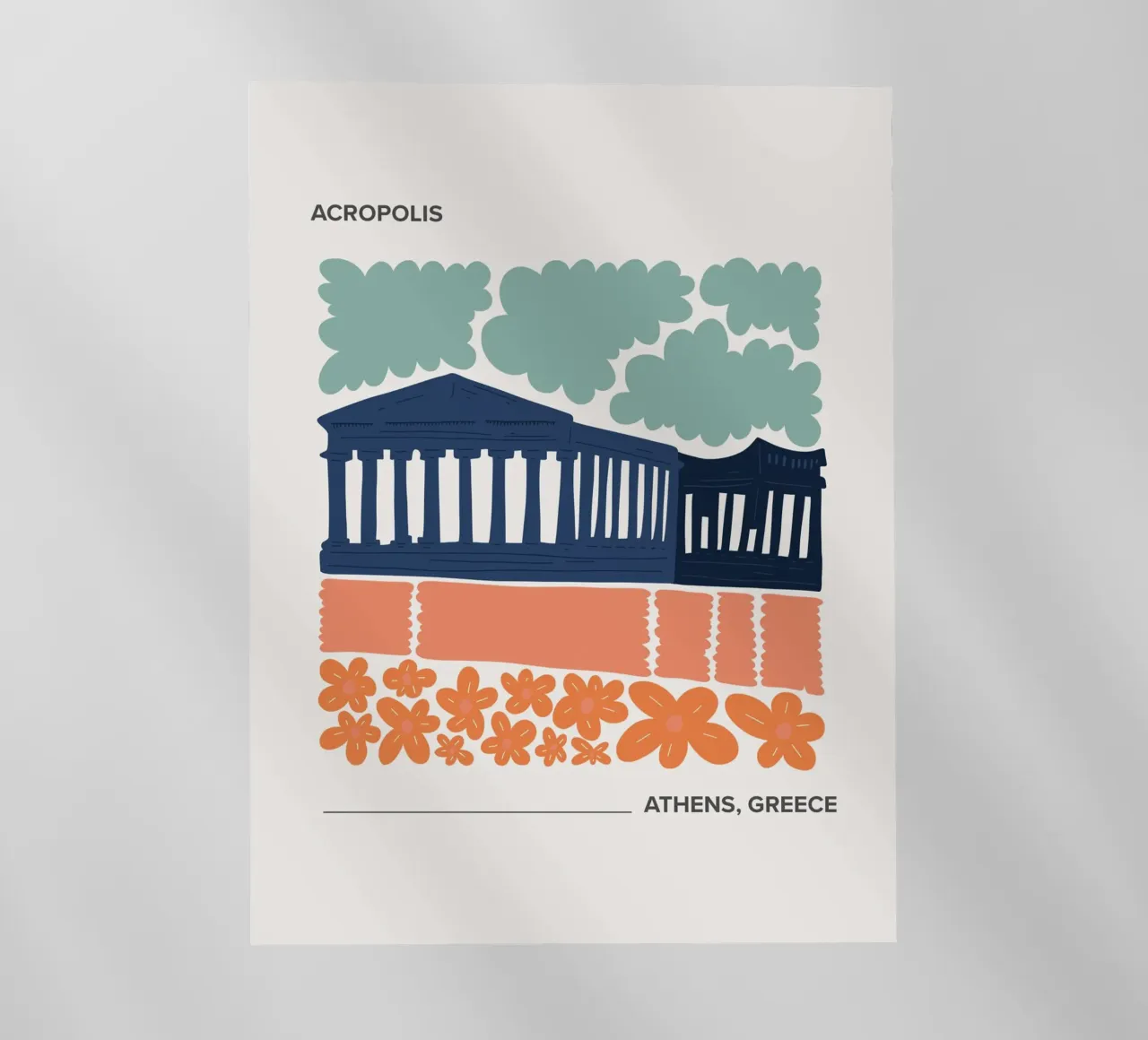 Acropoli di Atene, Grecia, pellicola backlit da Peaches Art Prints