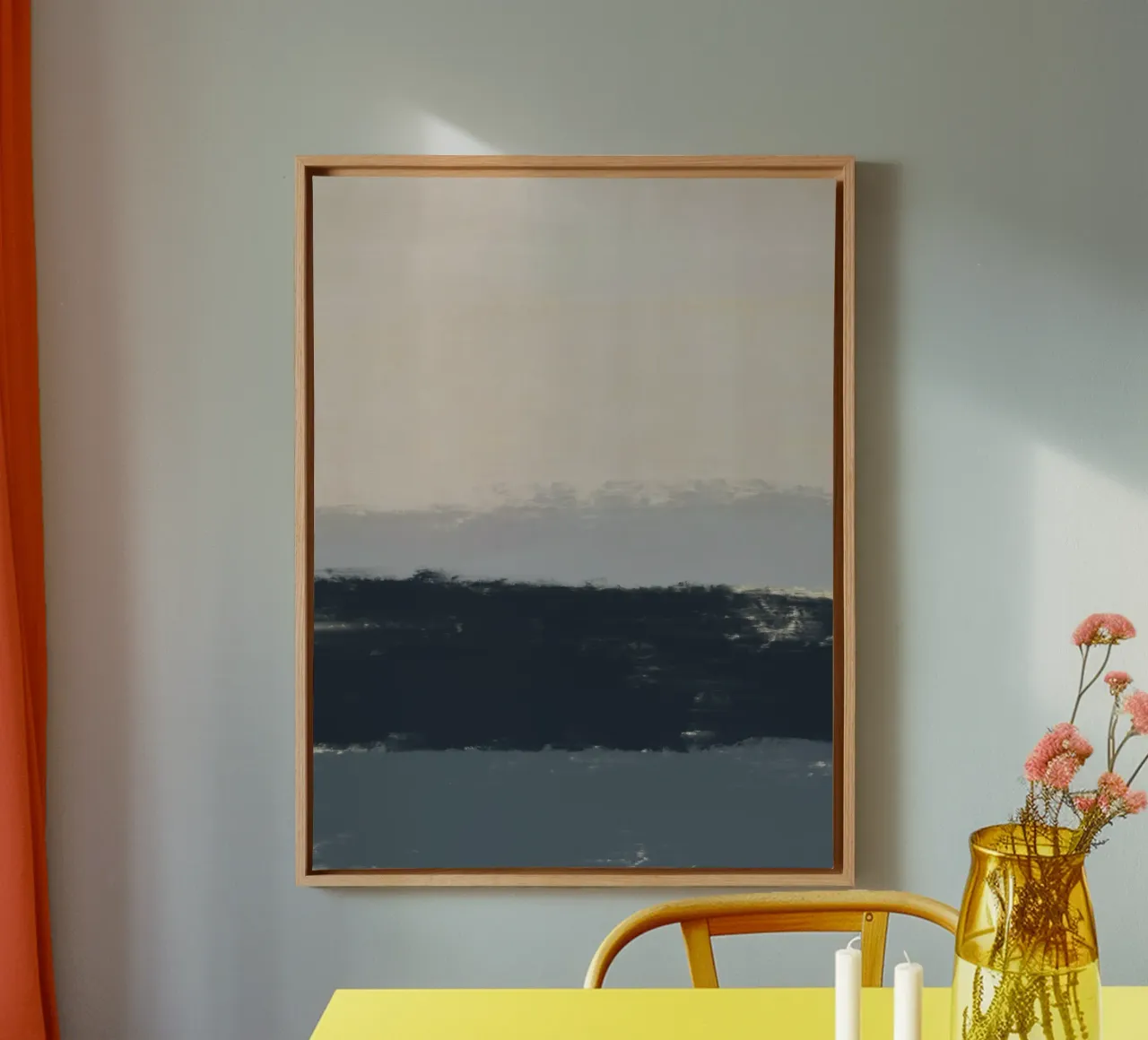 Paesaggio marino minimo all'orizzonte tela con Cornice a cassetta da Little Dean