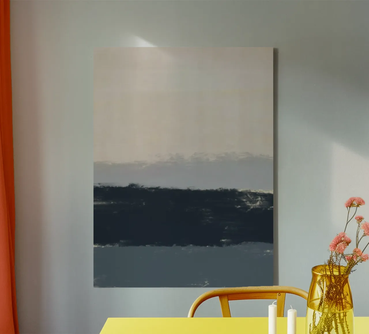 Paesaggio marino minimo all'orizzonte tela con Cornice a cassetta da Little Dean