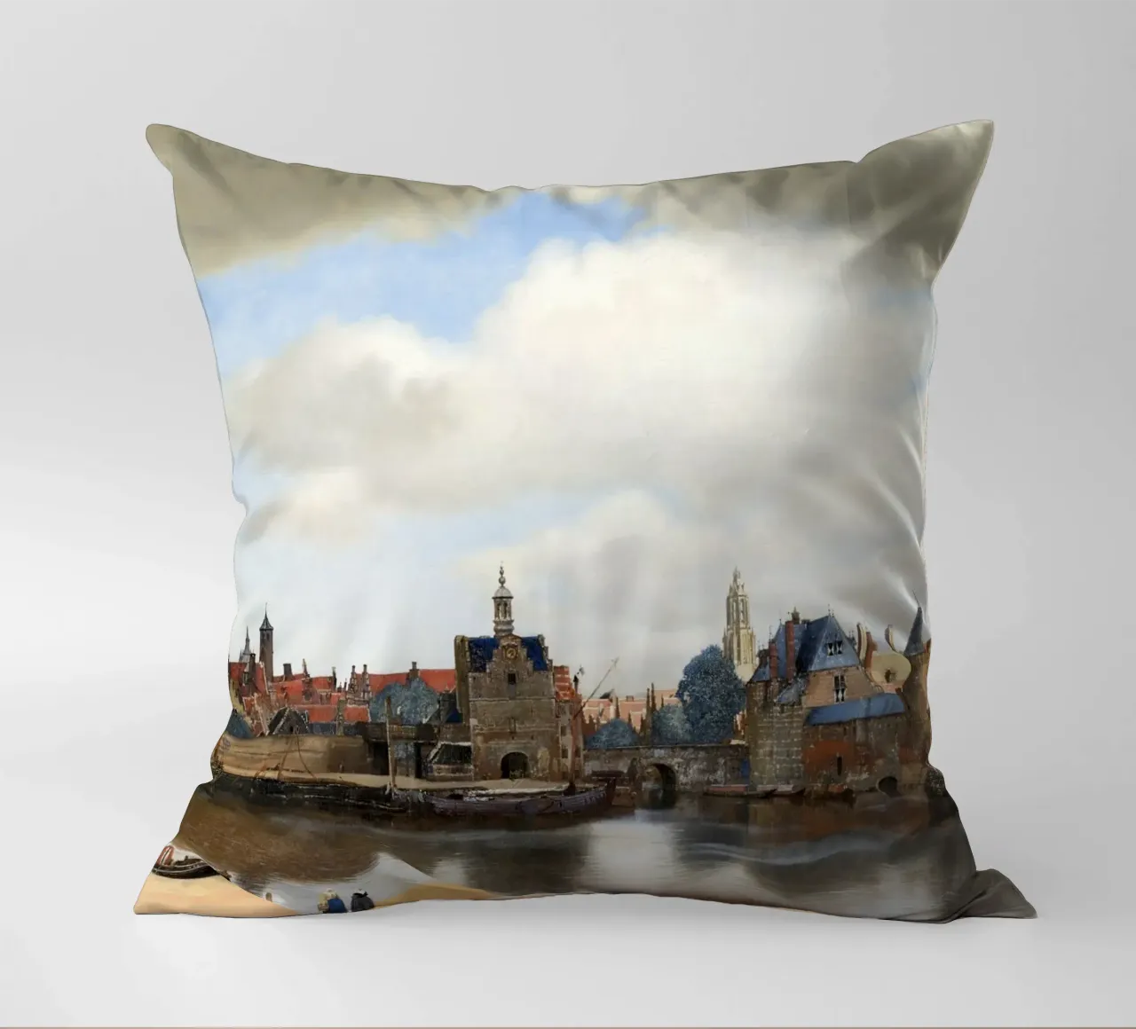 Johannes Vermeer’s View of Delft (ca. 1660–1661) cuscino da Venus Art