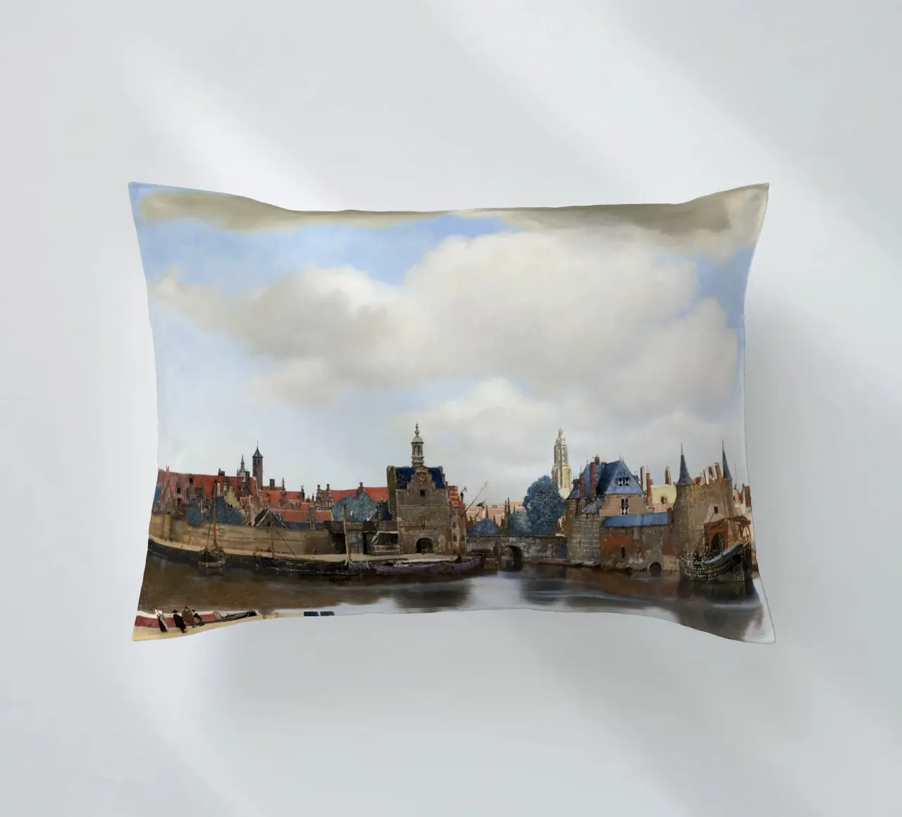 Johannes Vermeer’s View of Delft (ca. 1660–1661) cuscino da Venus Art