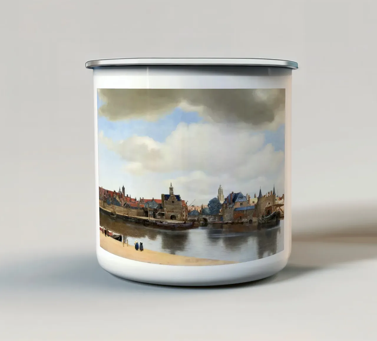 Johannes Vermeer’s View of Delft (ca. 1660–1661) tazza in smalto da Venus Art