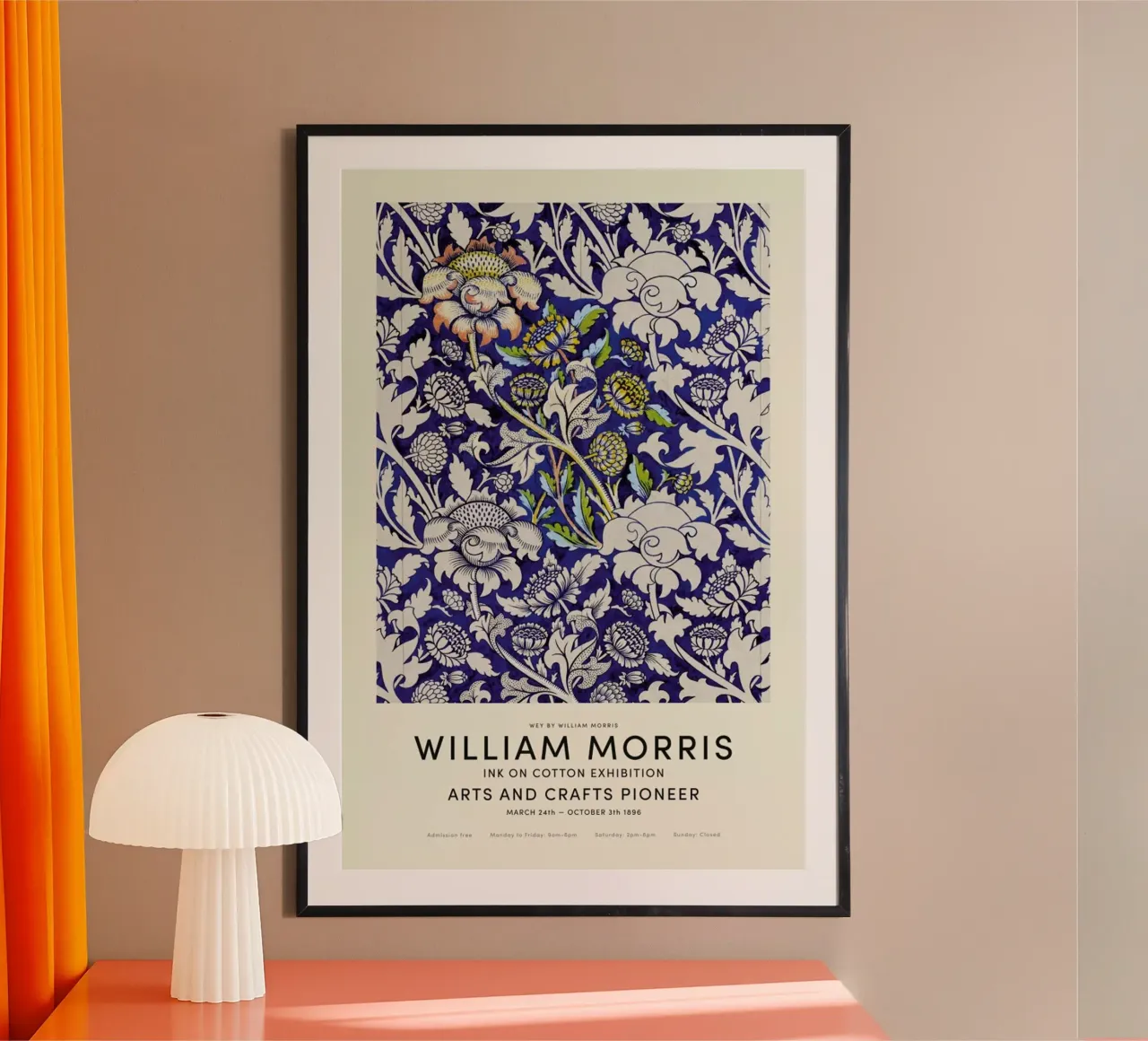 William Morris - Wey Exhibition poster con telaio in alluminio da Vintage by JUNIQE