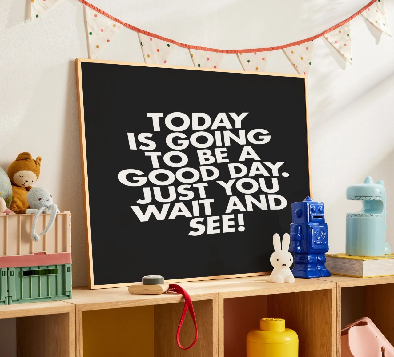 Today Is Going to Be a Good Day Typography Print Black White poster by THE MOTIVATED TYPE