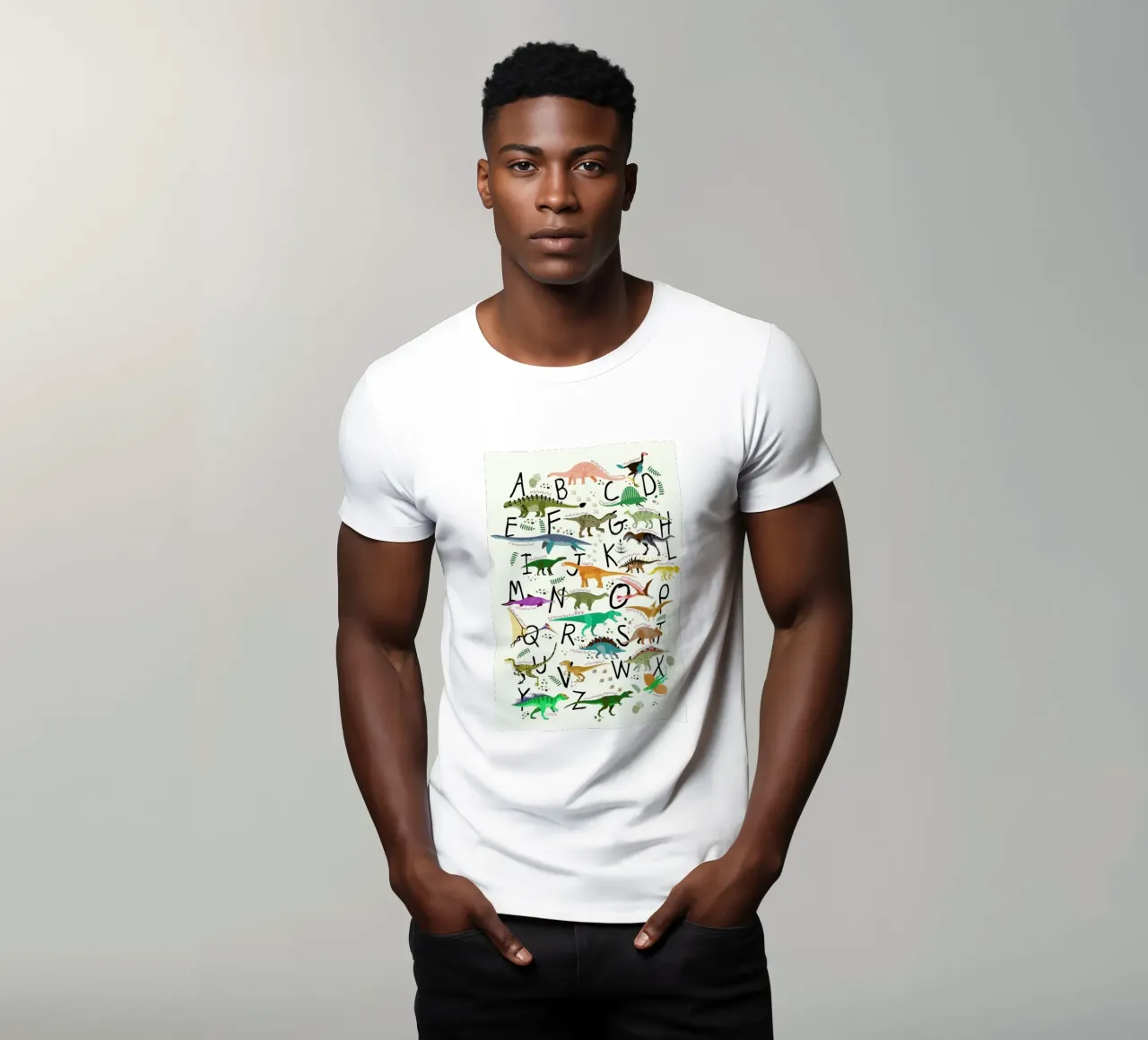 Dino Alphabet t-shirt da Little Flourishes