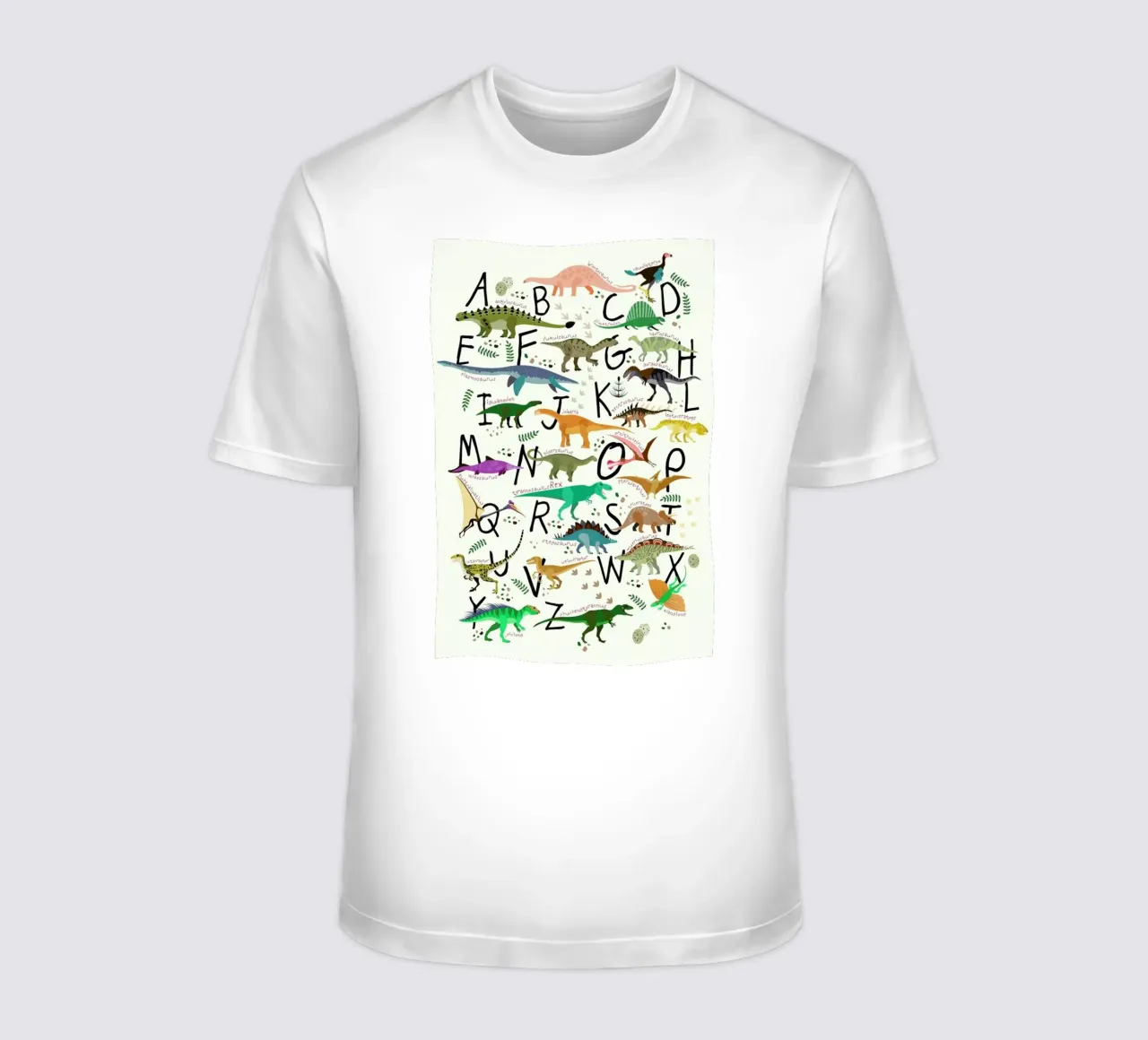 Dino Alphabet t-shirt da Little Flourishes