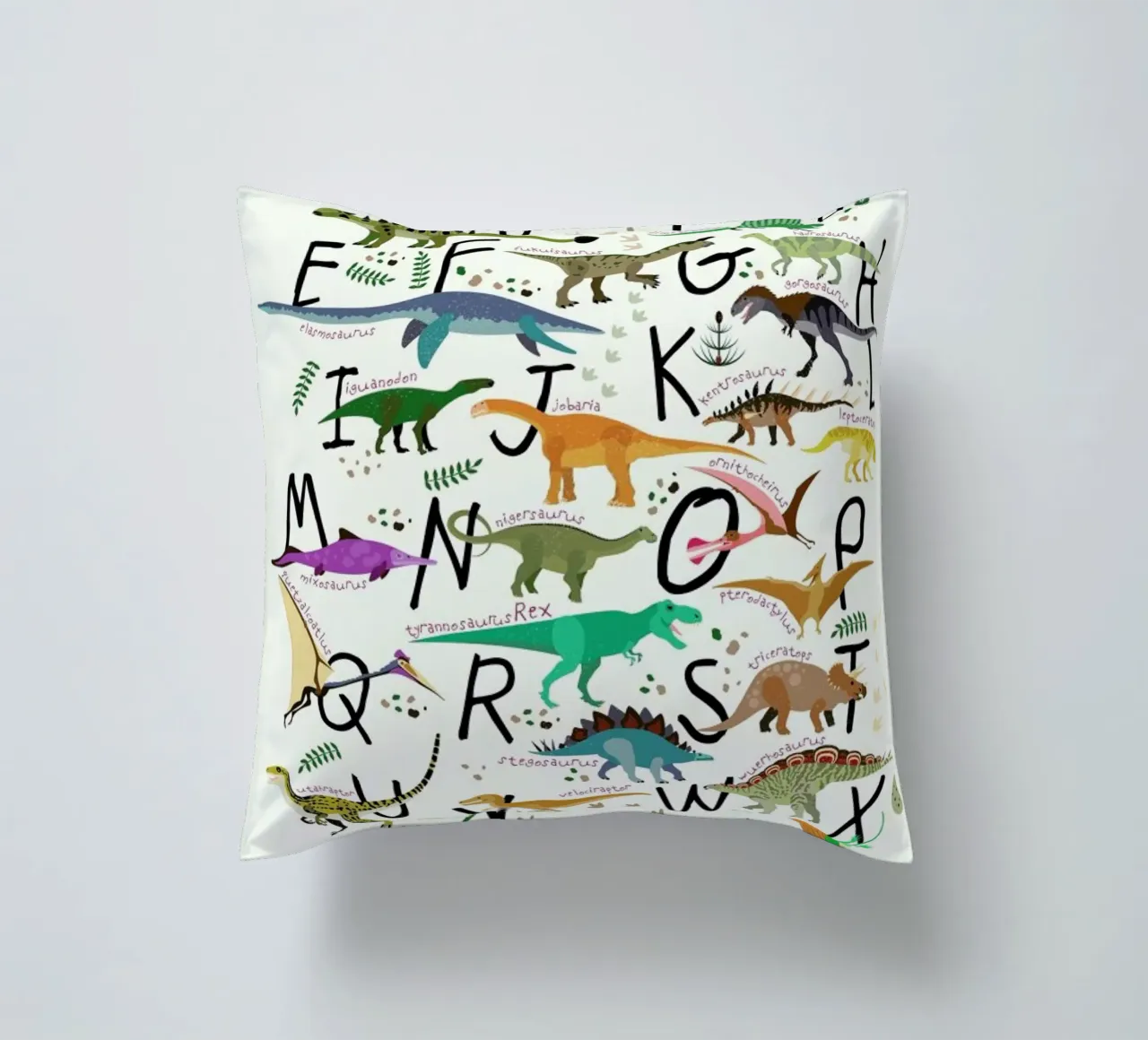 Dino Alphabet cuscino da Little Flourishes