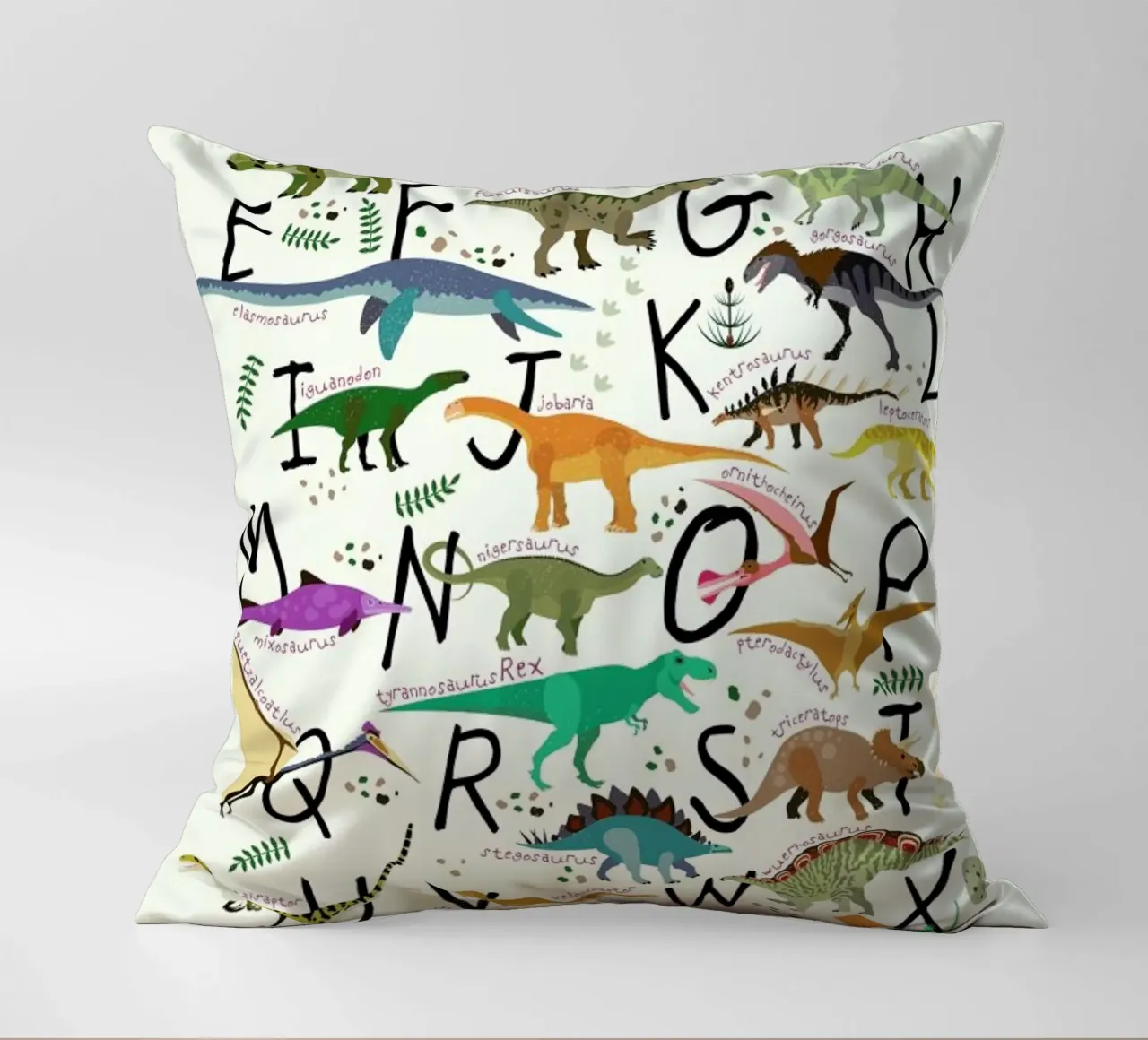 Dino Alphabet cuscino da Little Flourishes