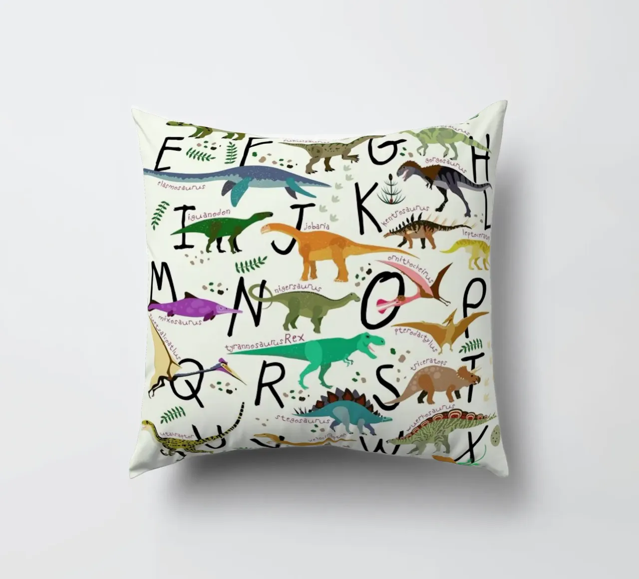 Dino Alphabet cuscino da Little Flourishes