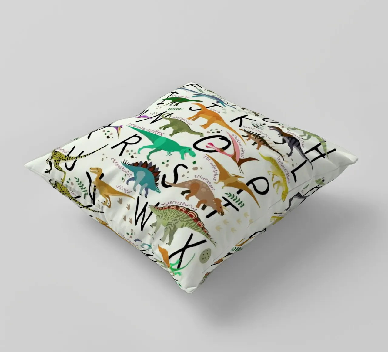 Dino Alphabet cuscino da Little Flourishes