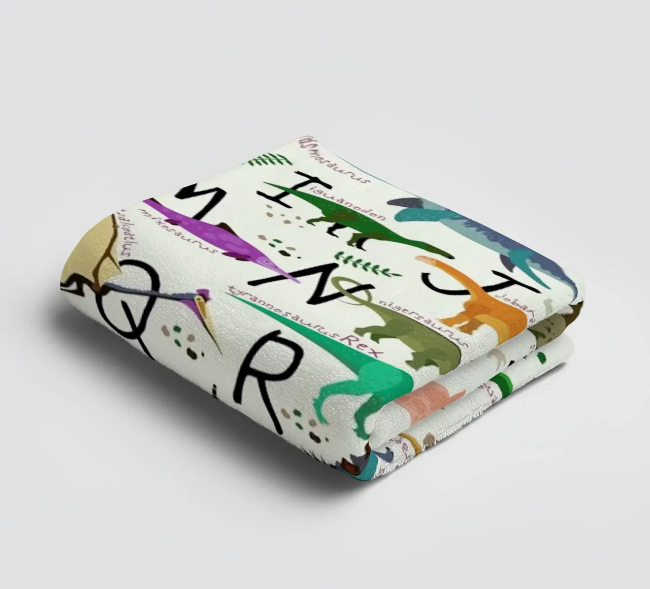 Dino Alphabet towel by Little Flourishes