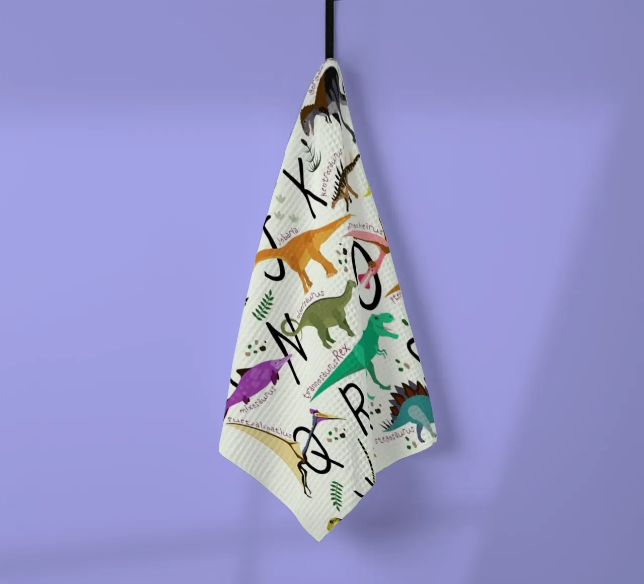 Dino Alphabet canovaccio da cucina da Little Flourishes