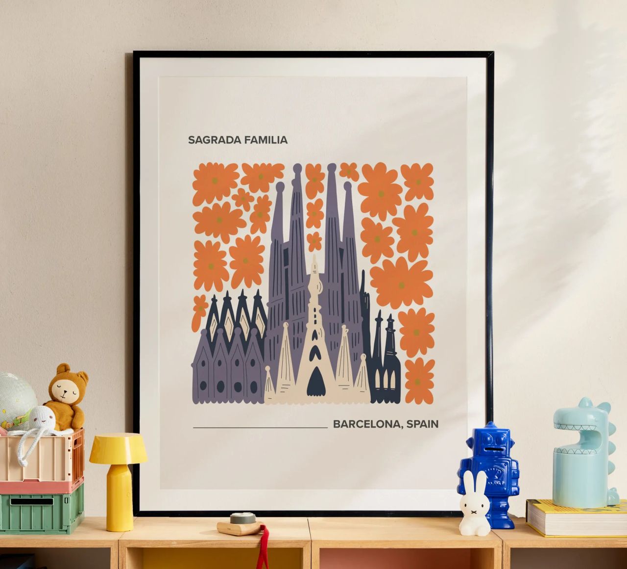 Sagrada Familia, Barcelona, Spain poster by Peaches Art Prints