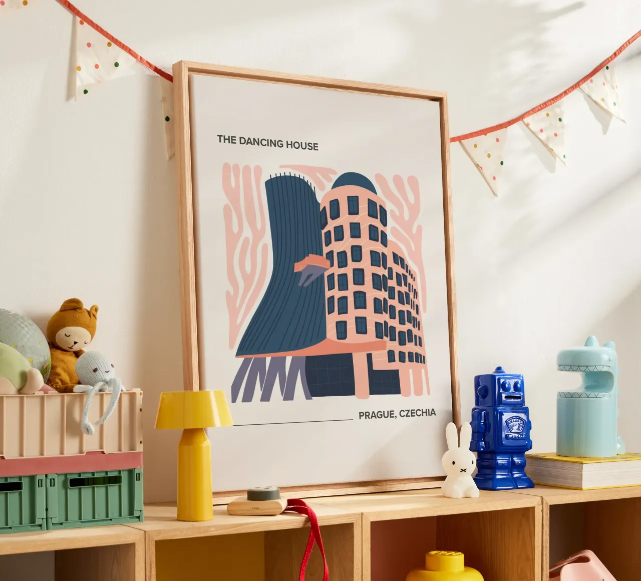 Het Dansende Huis , Praag, Tsjechië Reizen canvas met Baklijst van Peaches Art Prints