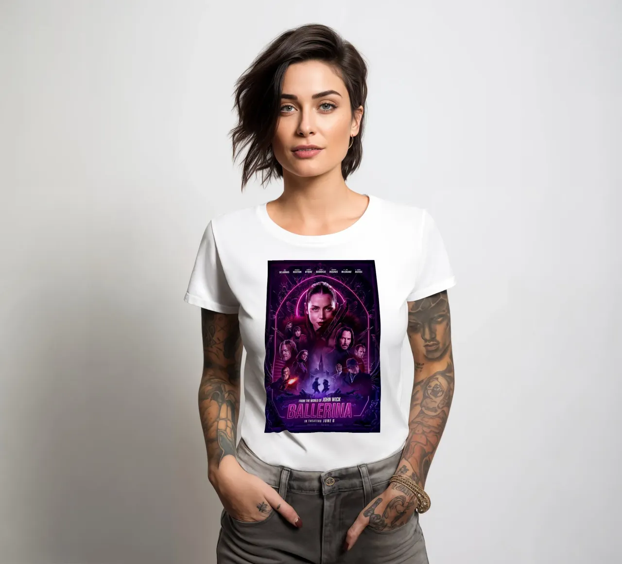 Ballerina women's fitted t-shirt by Attaboy Dsgn