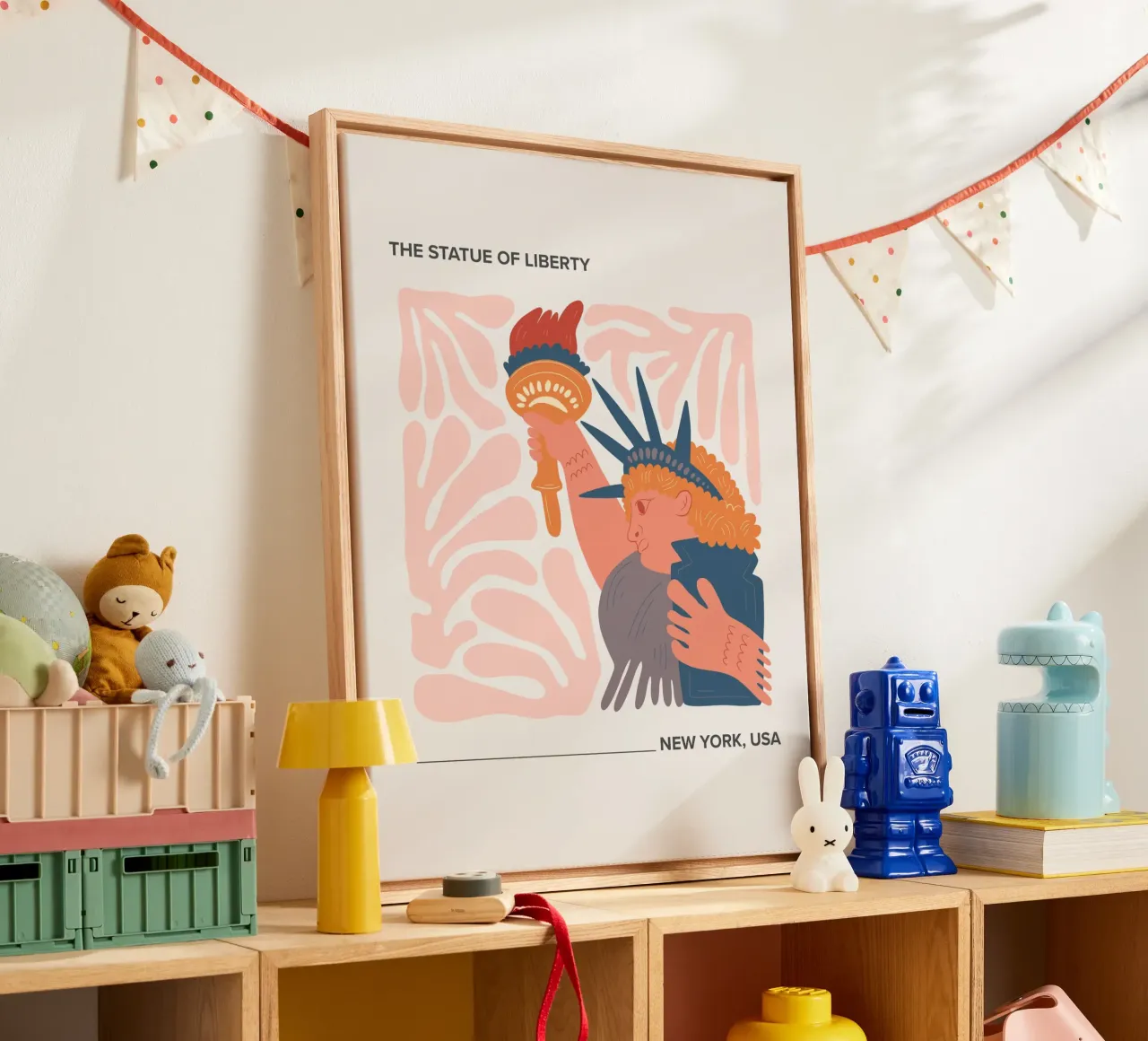 Het Vrijheidsbeeld, New York, VS Reizen canvas met Baklijst van Peaches Art Prints