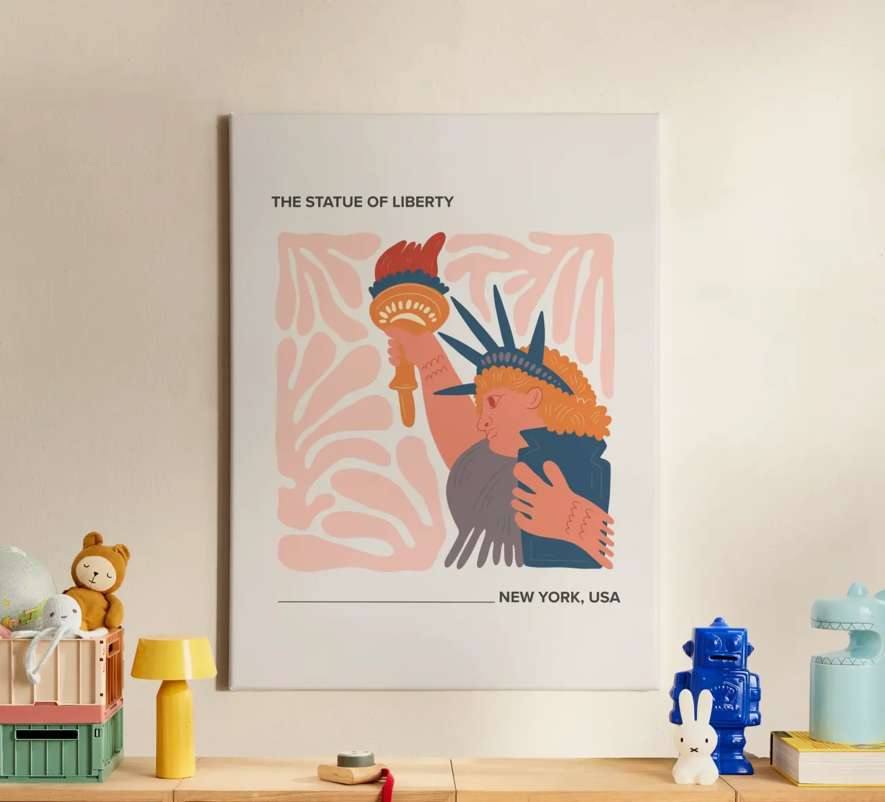 Het Vrijheidsbeeld, New York, VS Reizen canvas met Baklijst van Peaches Art Prints