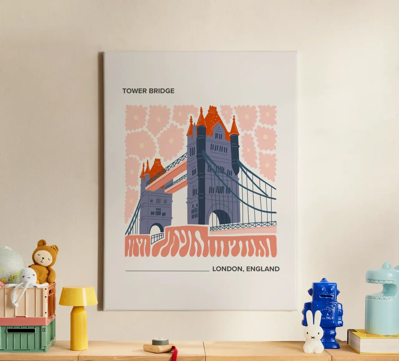 Ponte della Torre, Londra, Inghilterra, Viaggio tela con Cornice a cassetta da Peaches Art Prints