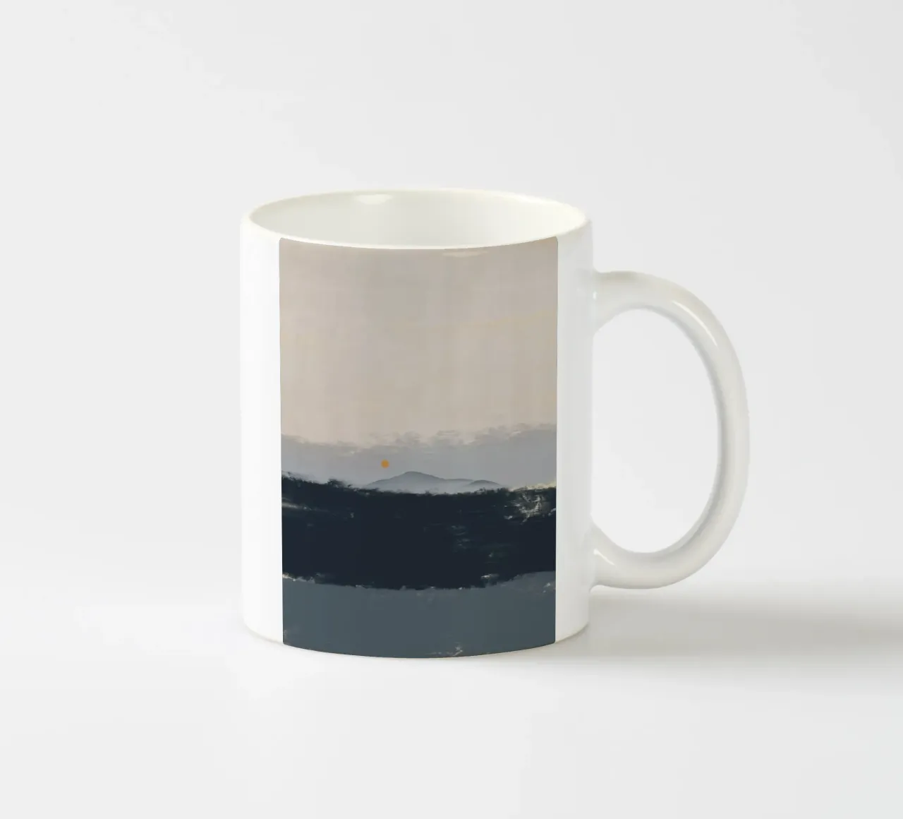 Minimal zeegezicht zonsondergang horizon keramische mok van Little Dean