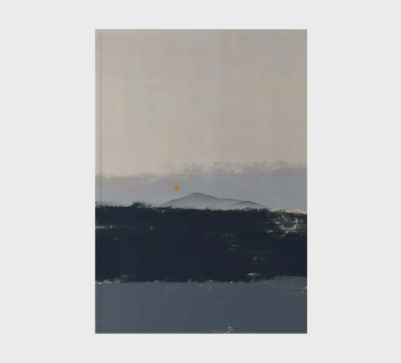 Minimal seascape sunset horizon notebook by Little Dean