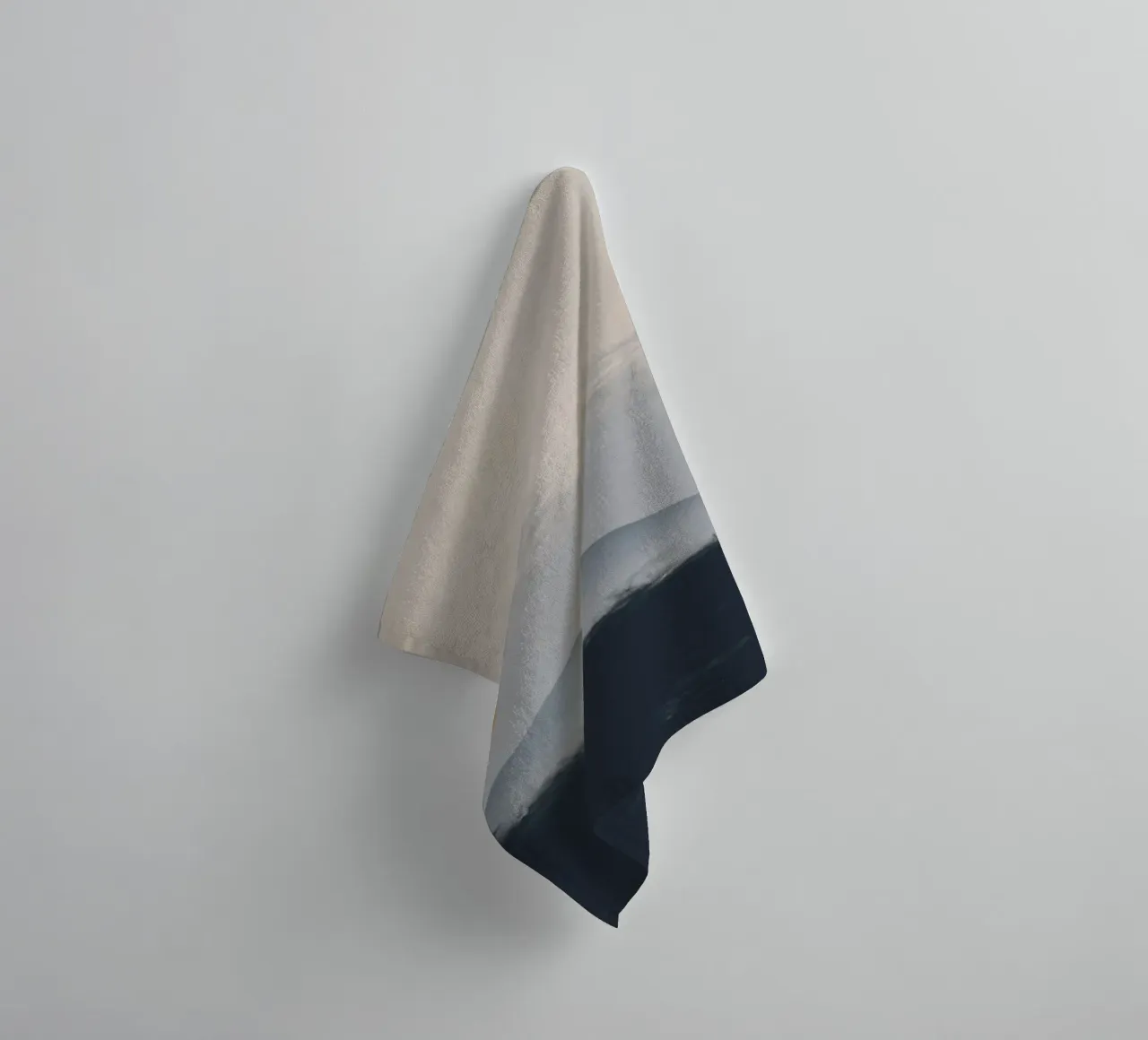 Minimal zeegezicht zonsondergang horizon badhanddoek van Little Dean