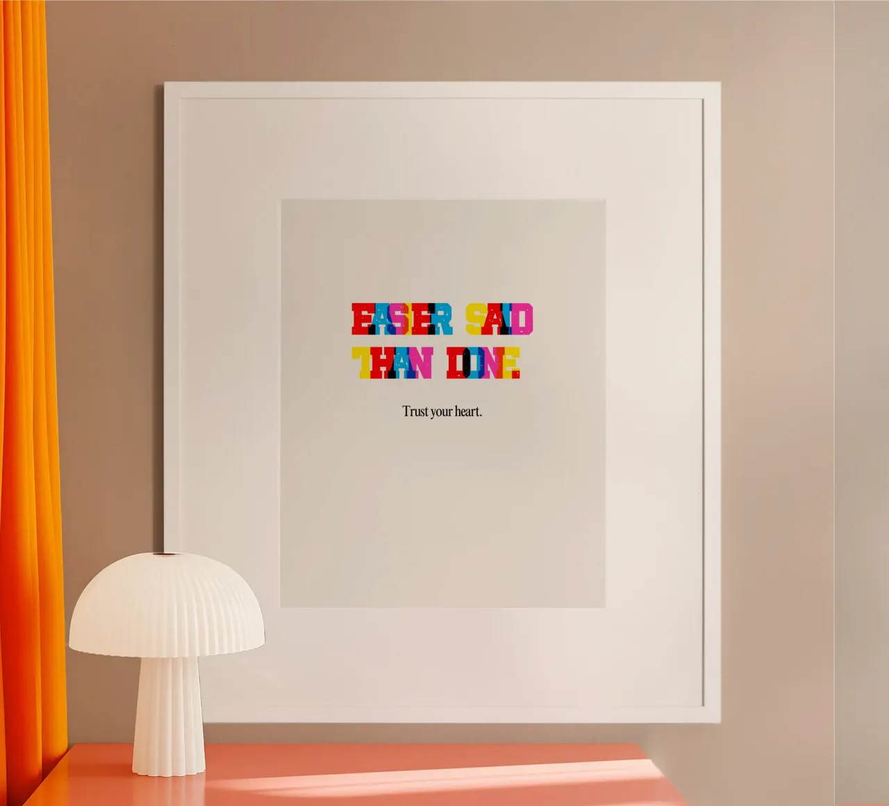 easy! poster con telaio in plastica da Ambition Wall
