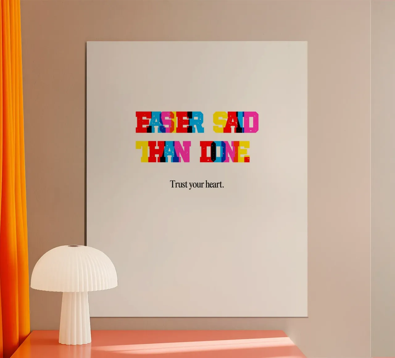 easy! poster con telaio in plastica da Ambition Wall
