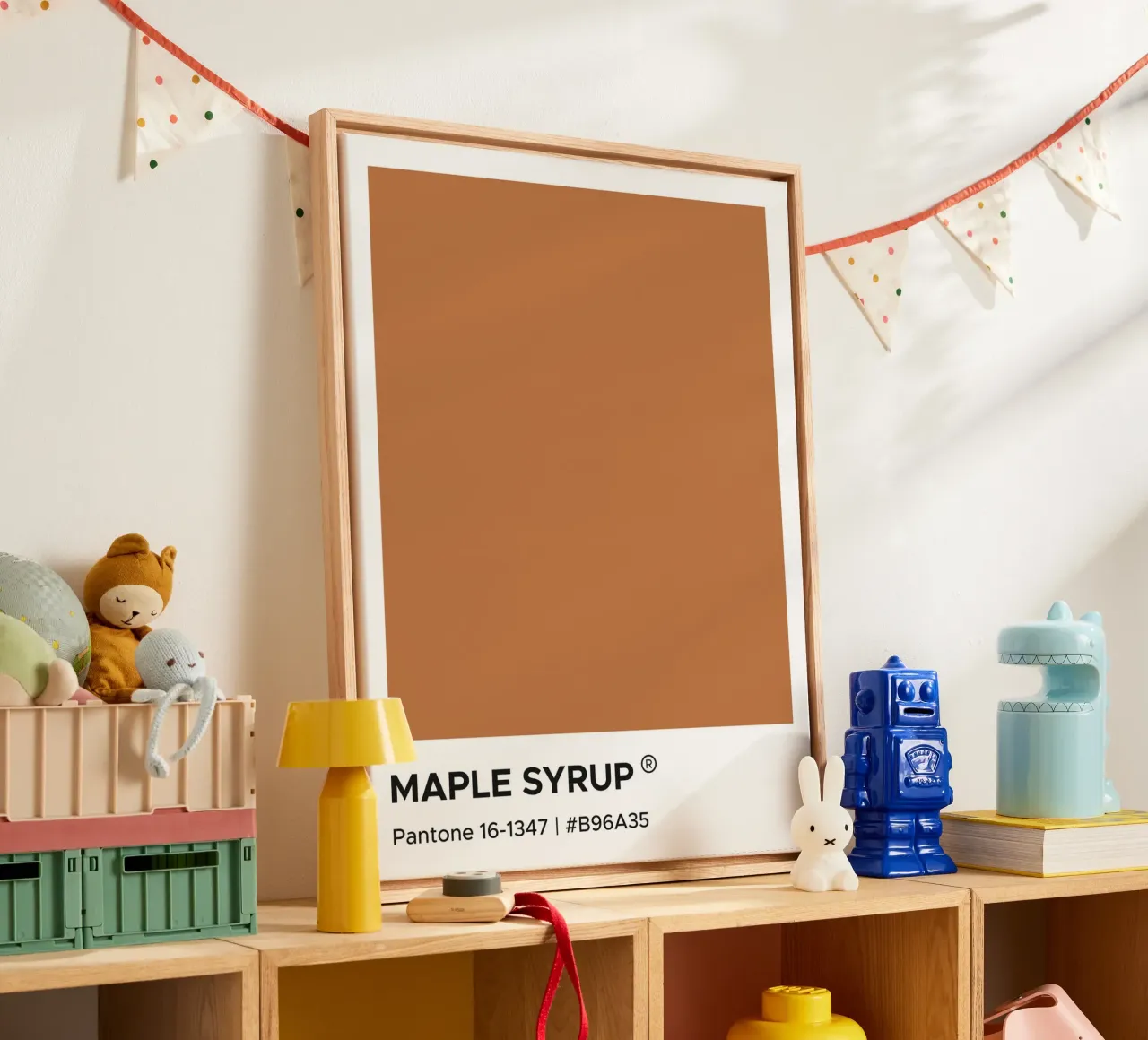 Maple Syrup Pantone canvas with Floater frame by Paigaam Studio