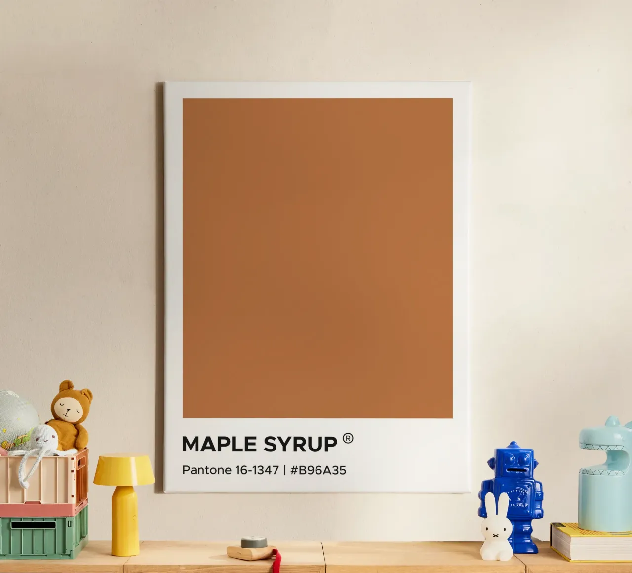 Maple Syrup Pantone canvas with Floater frame by Paigaam Studio