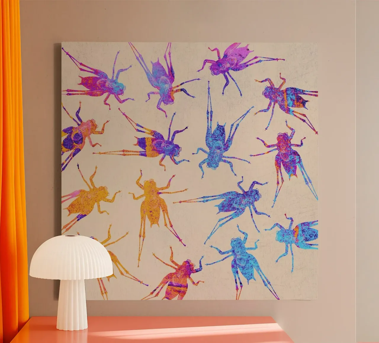 Grasshoppers 2 tela con Cornice a cassetta da Elisabeth Fredriksson