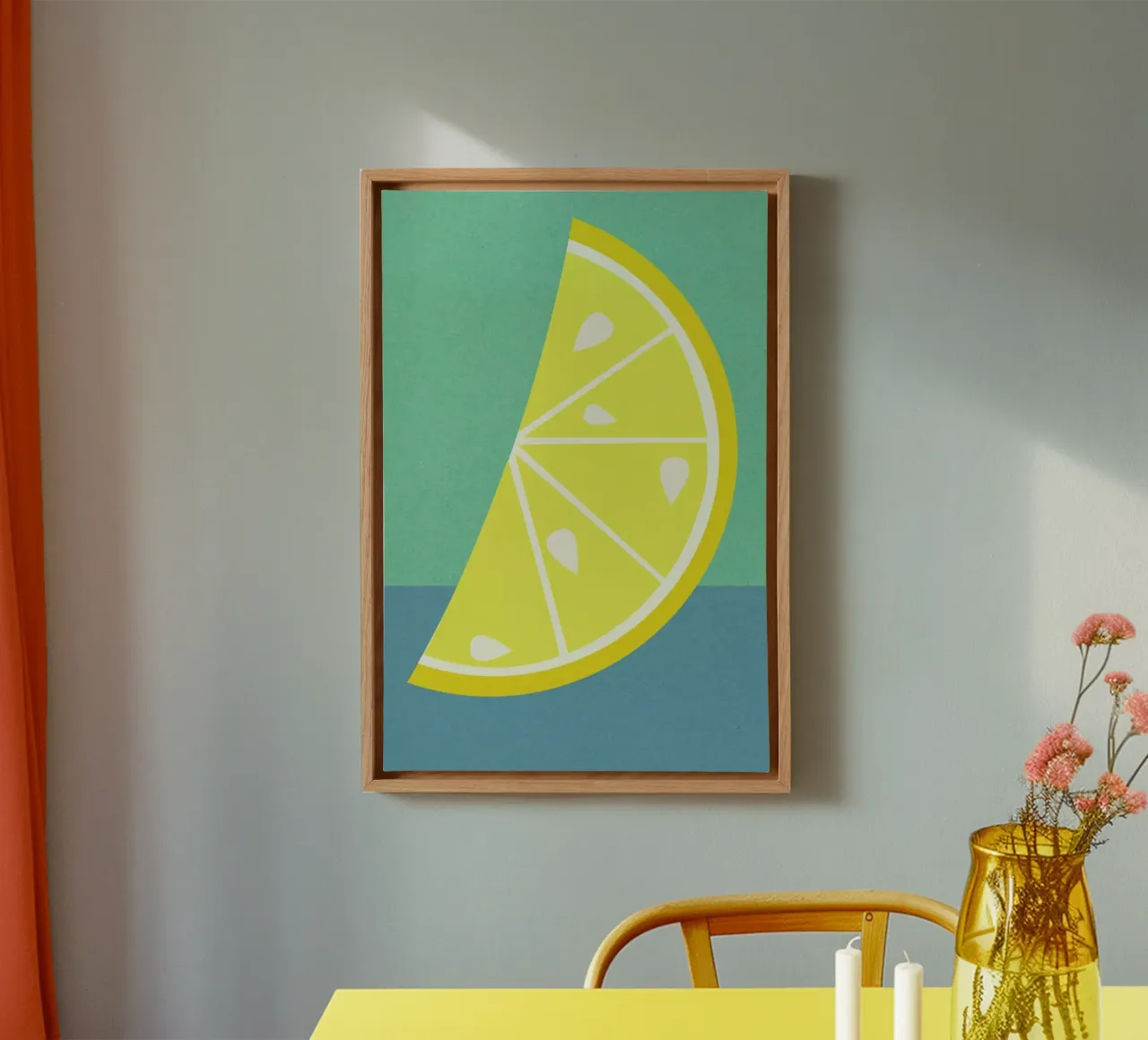 Lemon Slice tela con Cornice a cassetta da Rosi Feist