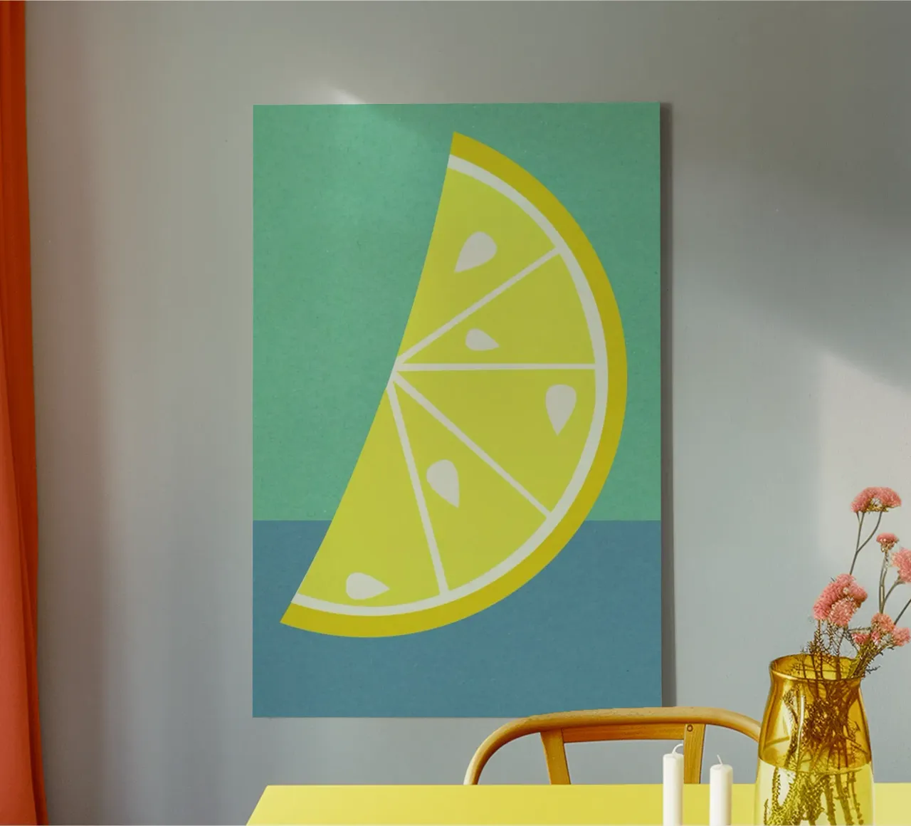Lemon Slice tela con Cornice a cassetta da Rosi Feist