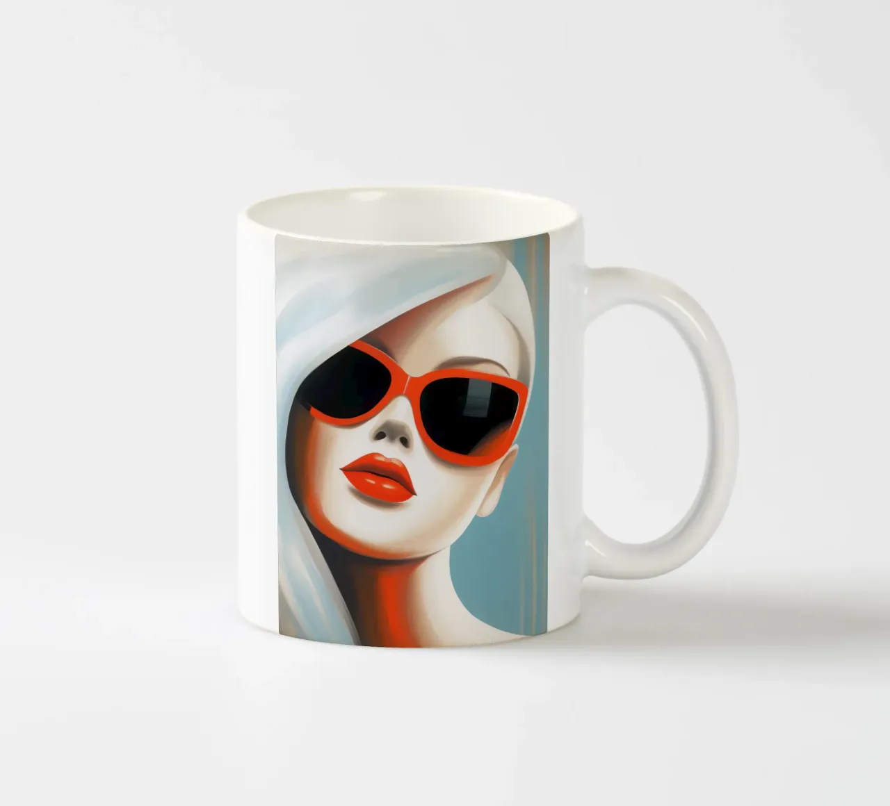 Donna con occhiali da sole tazza in ceramica da Imagine