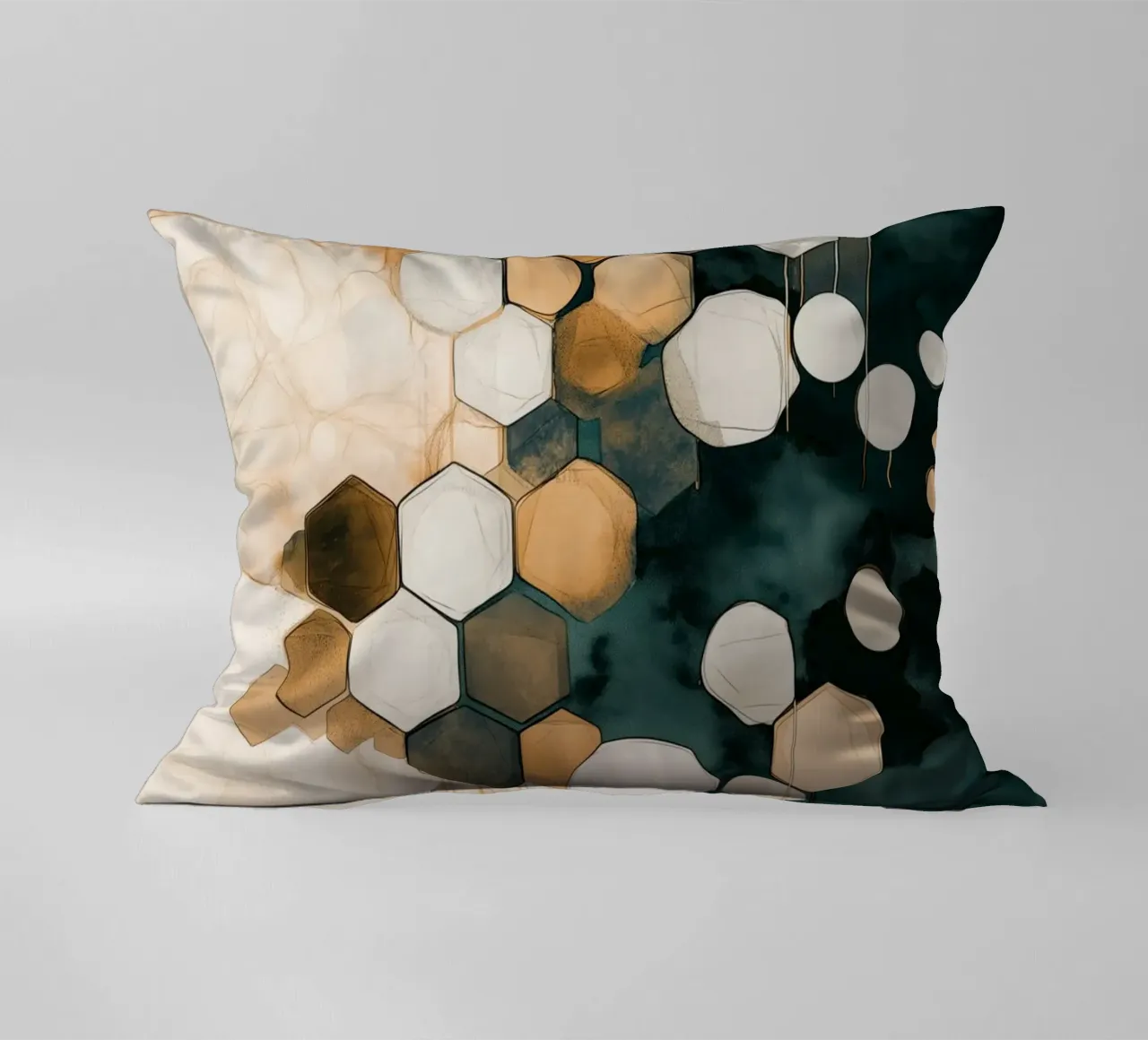 Hexagon abstract decorative cushion by Imagine