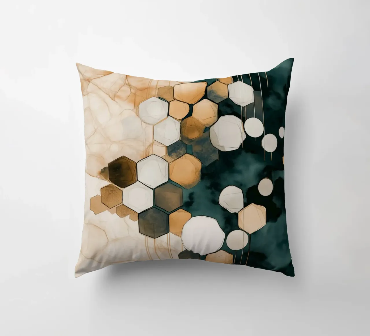 Hexagon abstract decorative cushion by Imagine